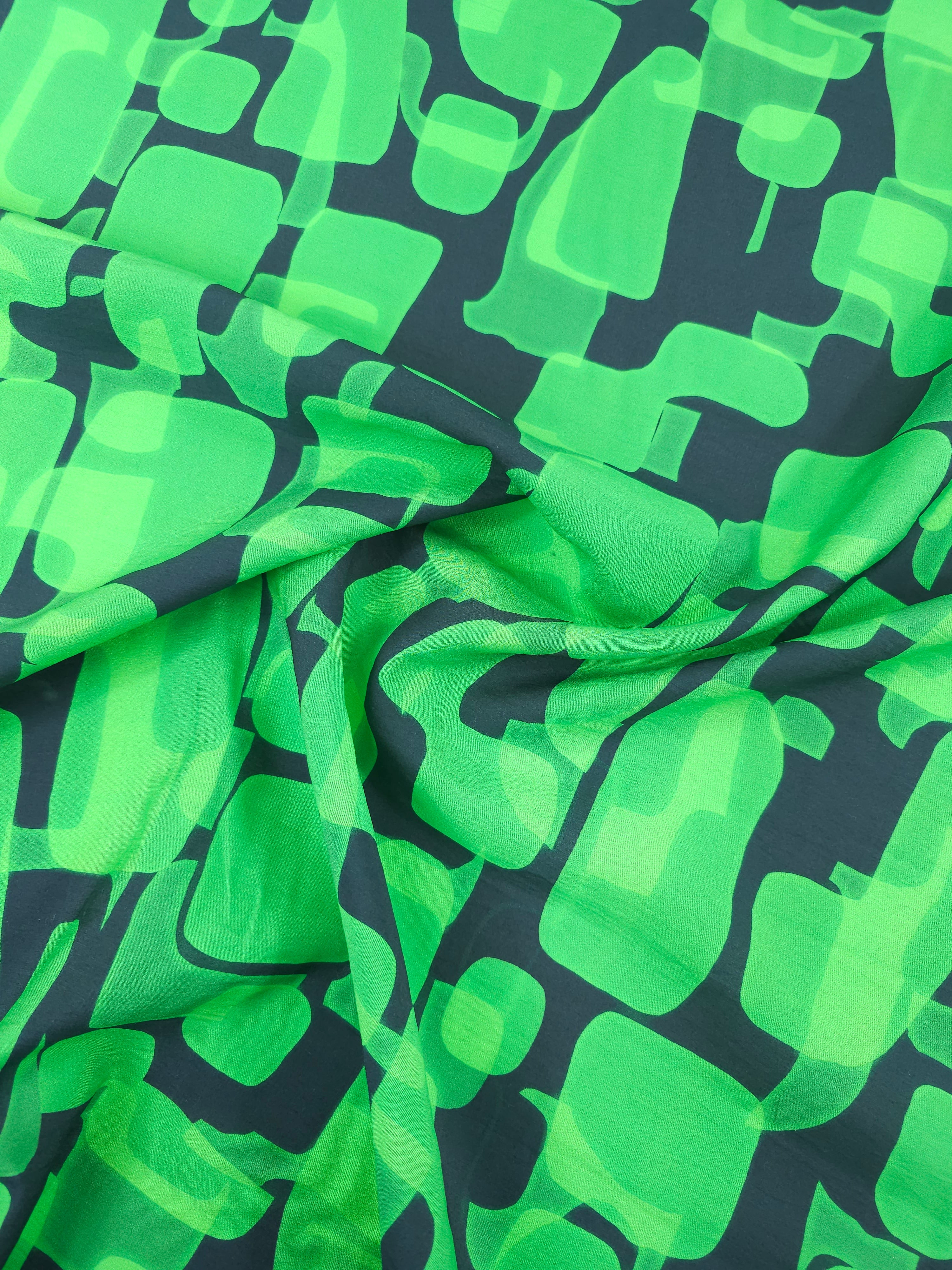 Green Abstract Bubble Shape Modal Viscose