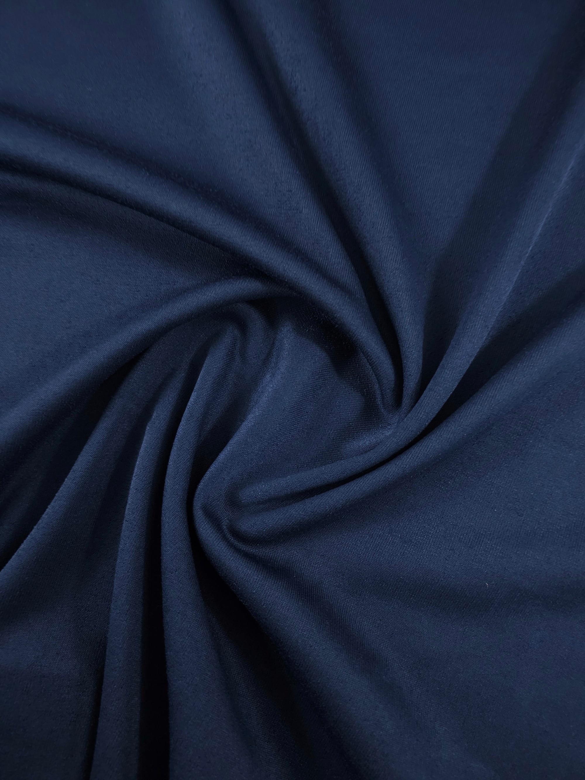 Navy Blue Fleece Backed Poly Terry