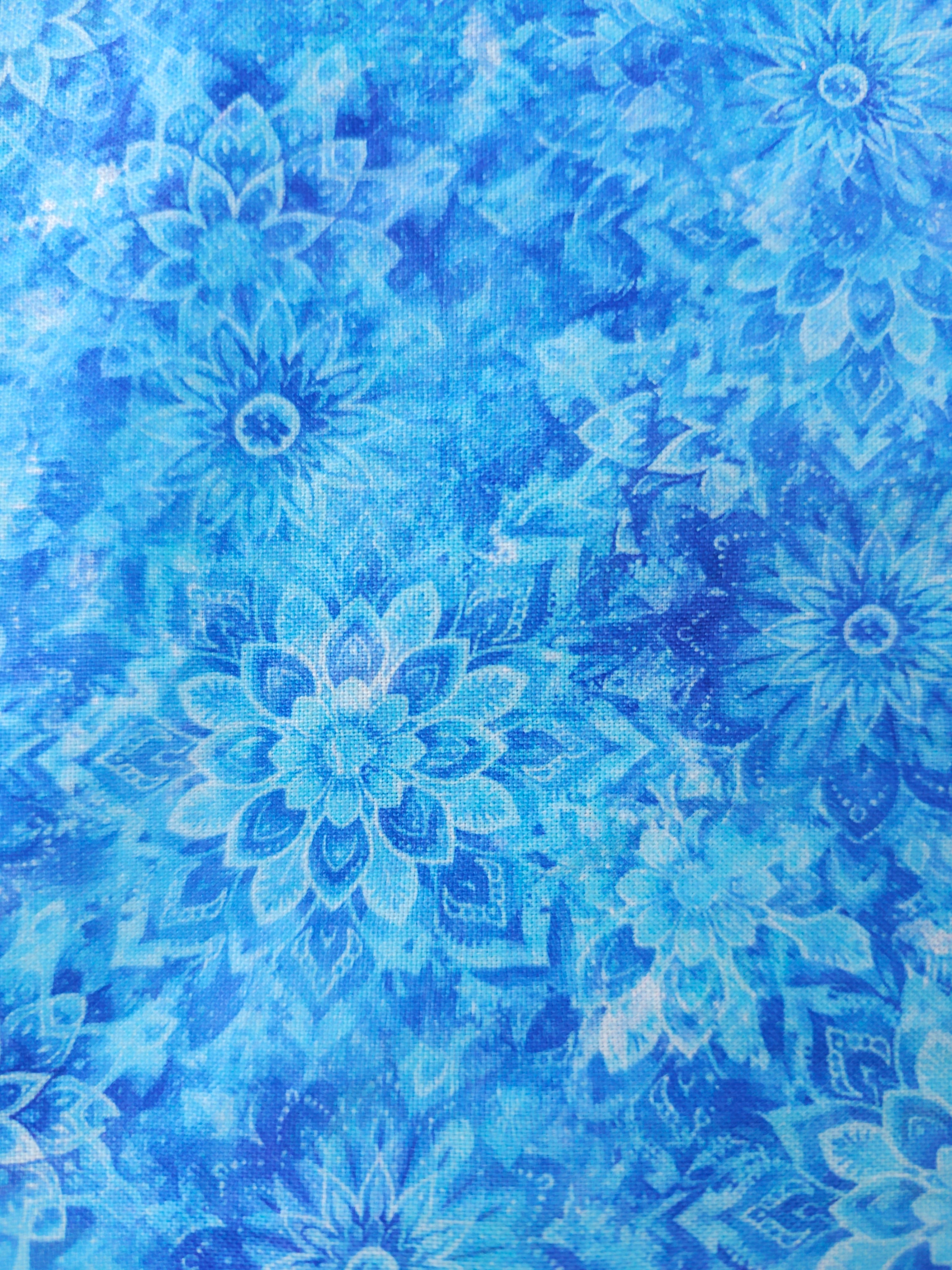 Blue mandala burst Cotton- 2m piece