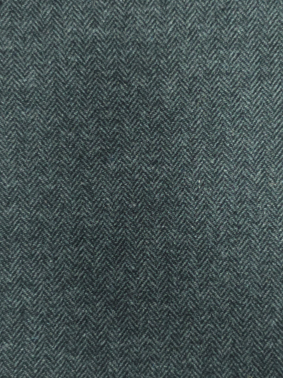 Charcoal Grey Herringbone Wool Suiting