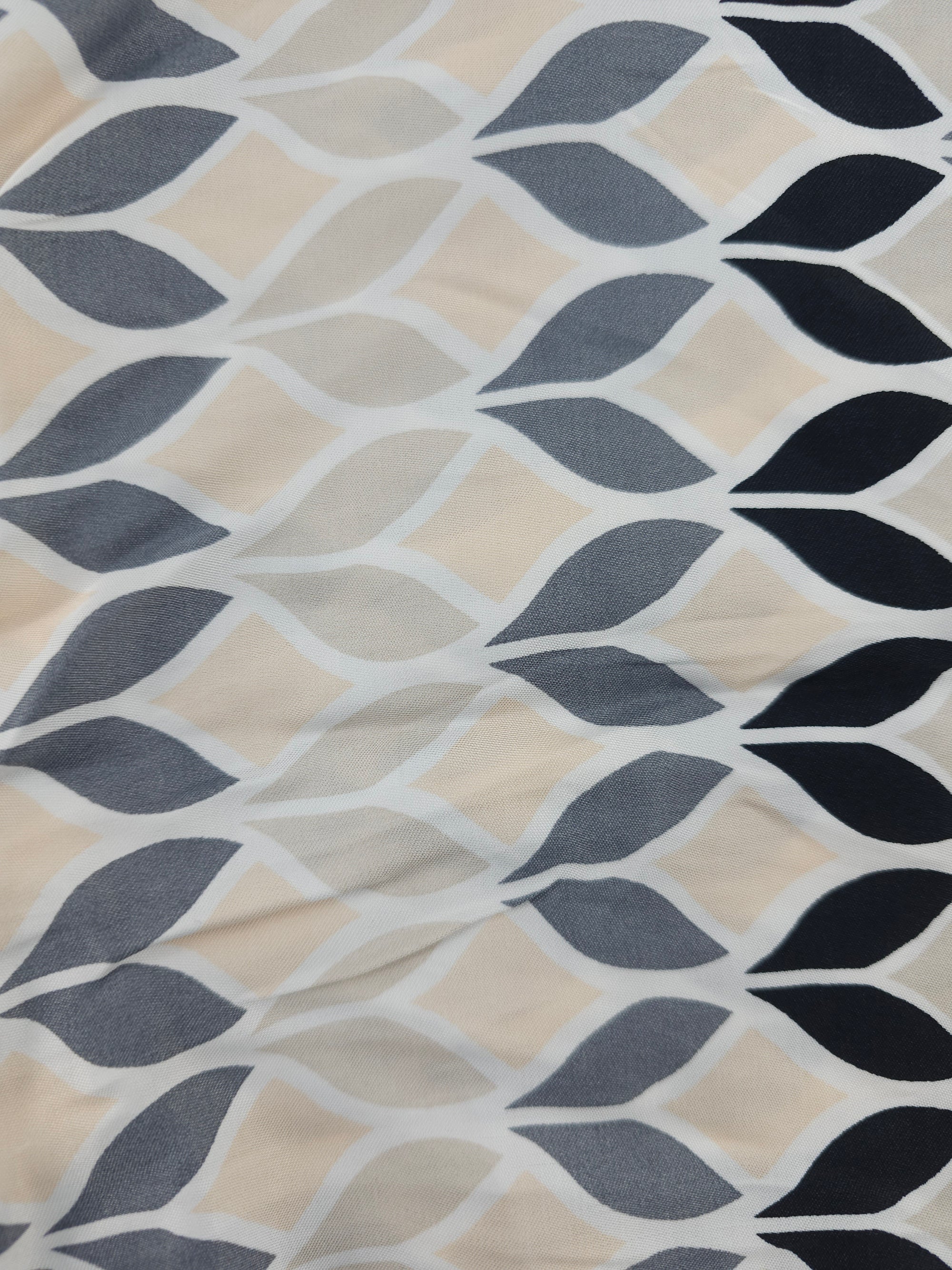 Neutral abstract rosebud Viscose sateen- 1.5m piece