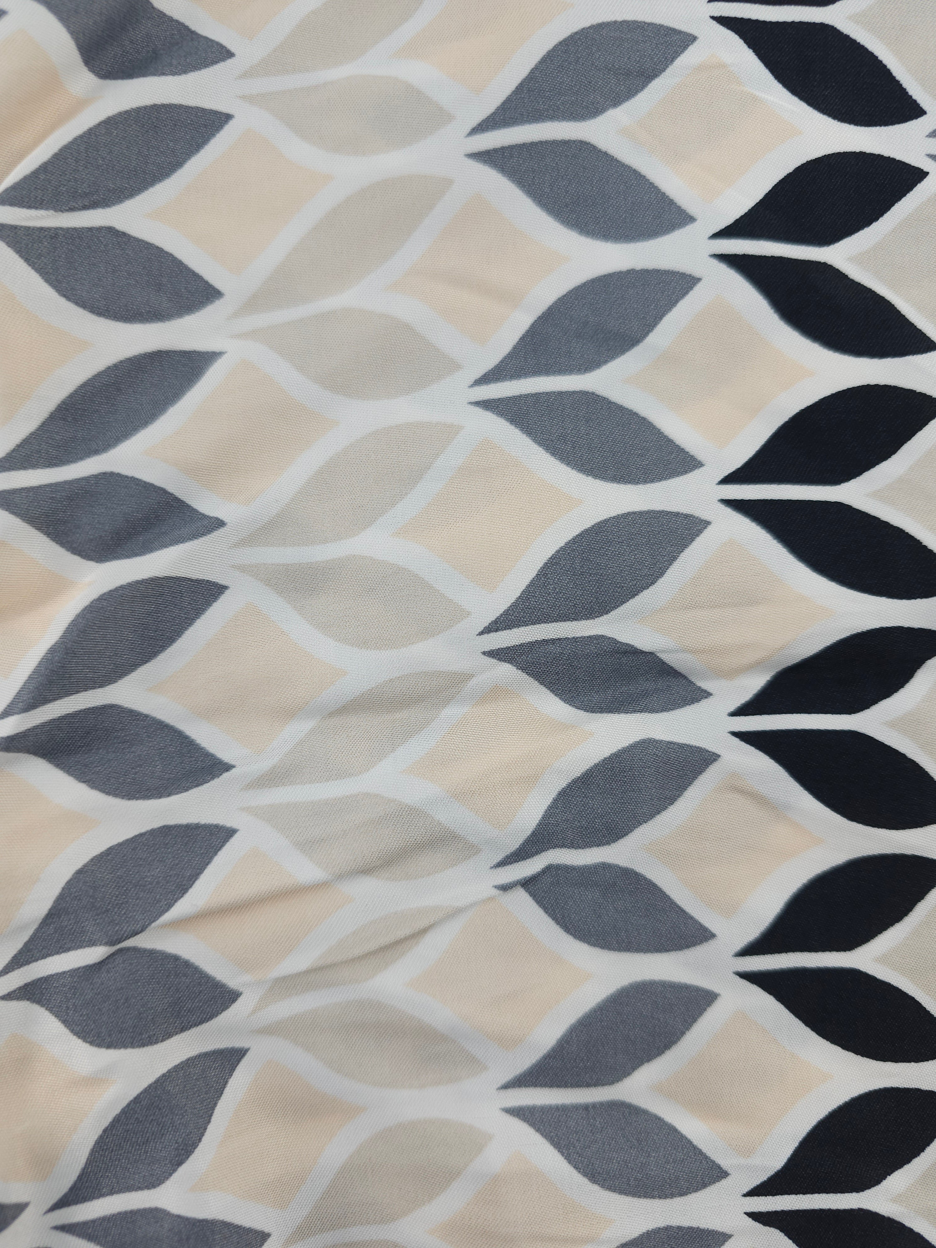 Neutral abstract rosebud Viscose sateen- 1.5m piece