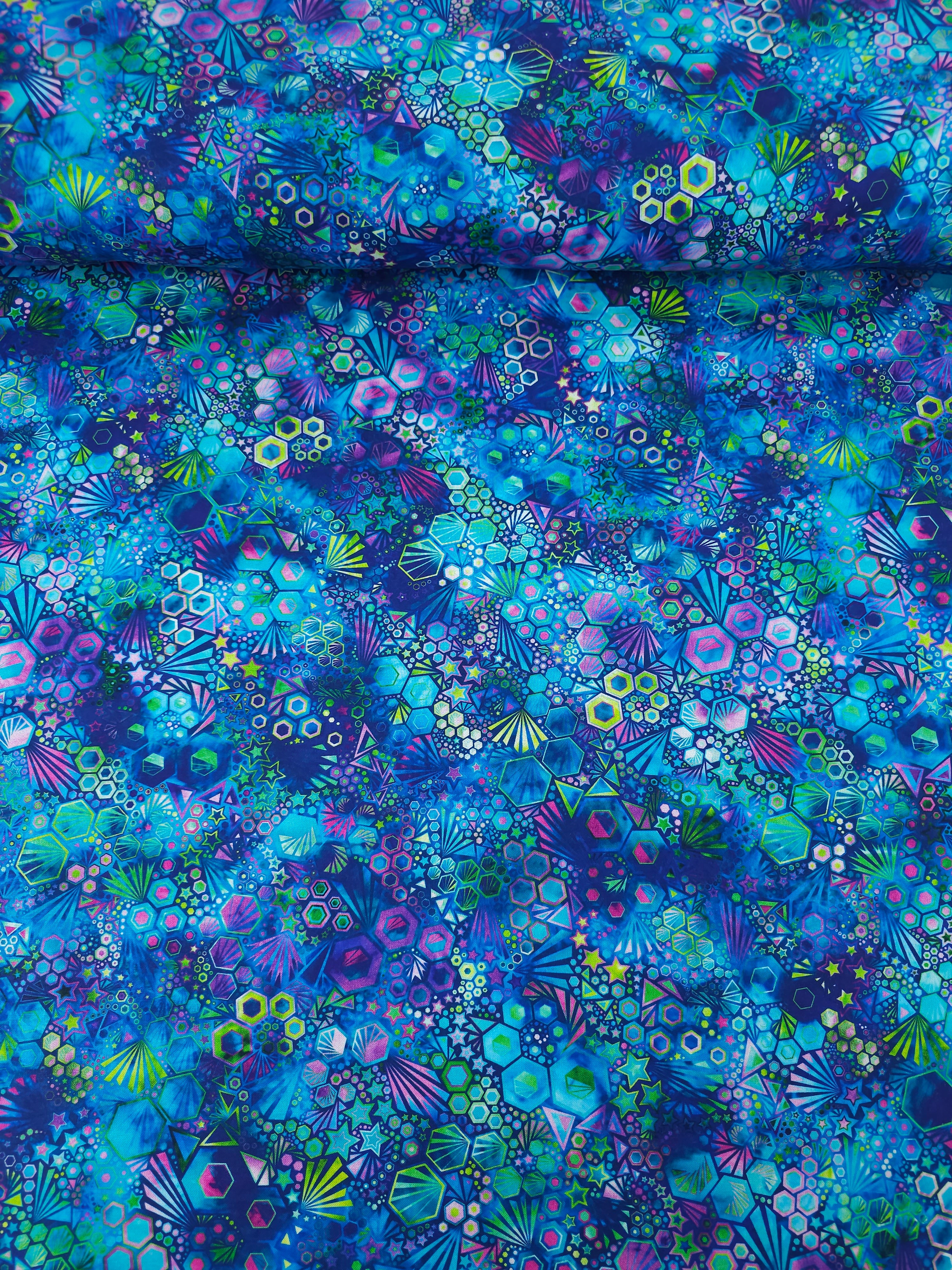 Blue Star Phantasma 100% Cotton 106" - Robert Kaufman *EXTRA WIDE*