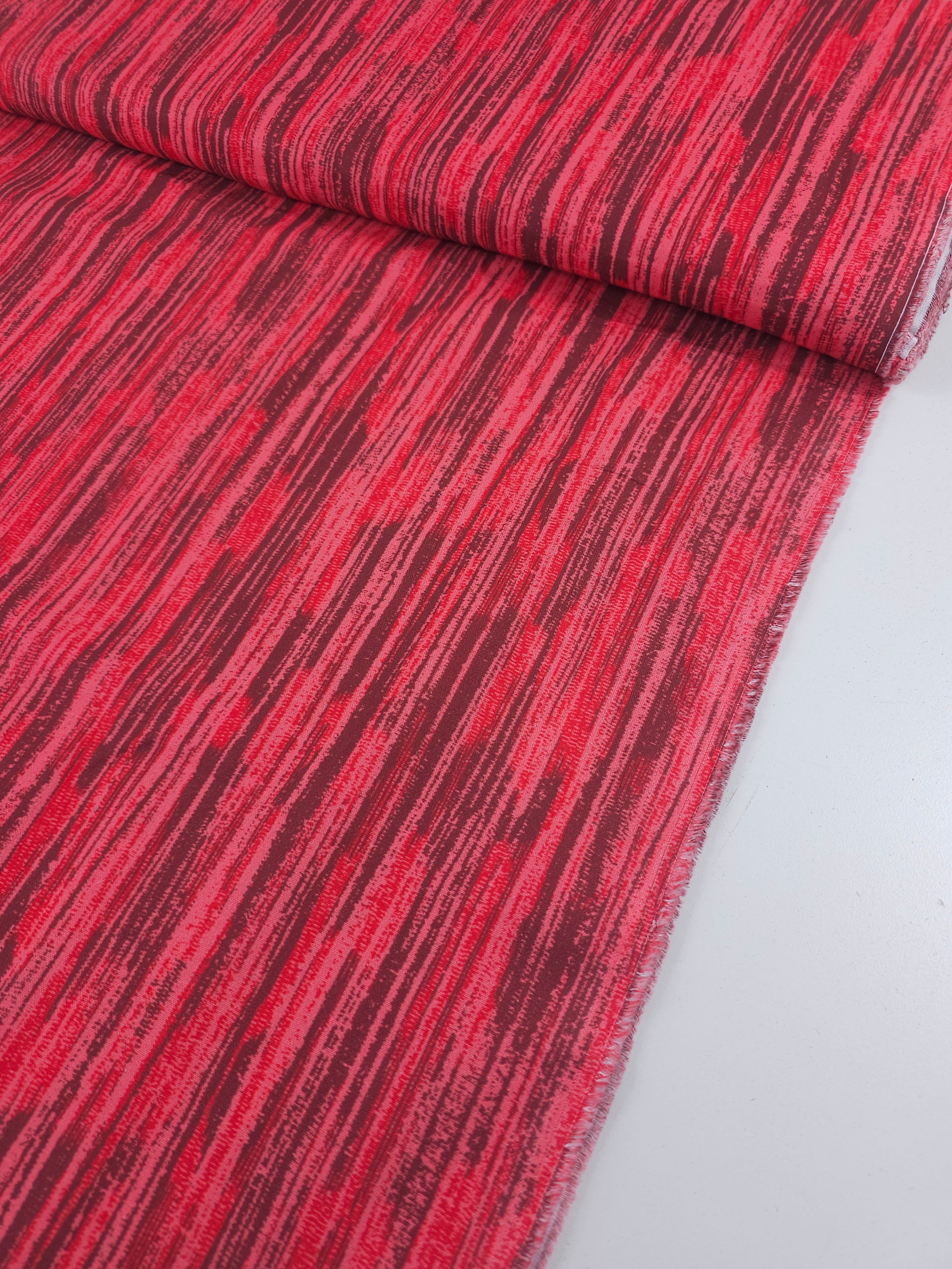 Pinky Red Static Lines 100% Cotton