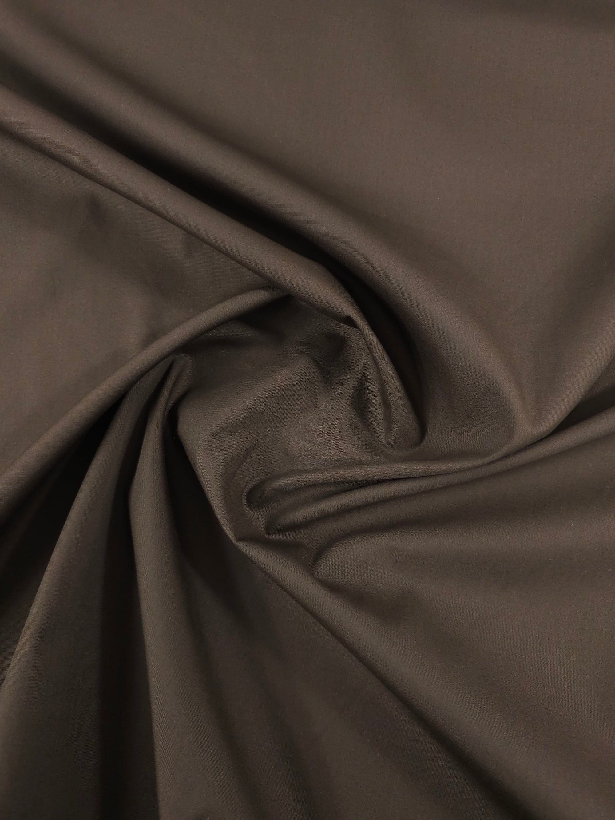 Dark Brown Cotton Poplin