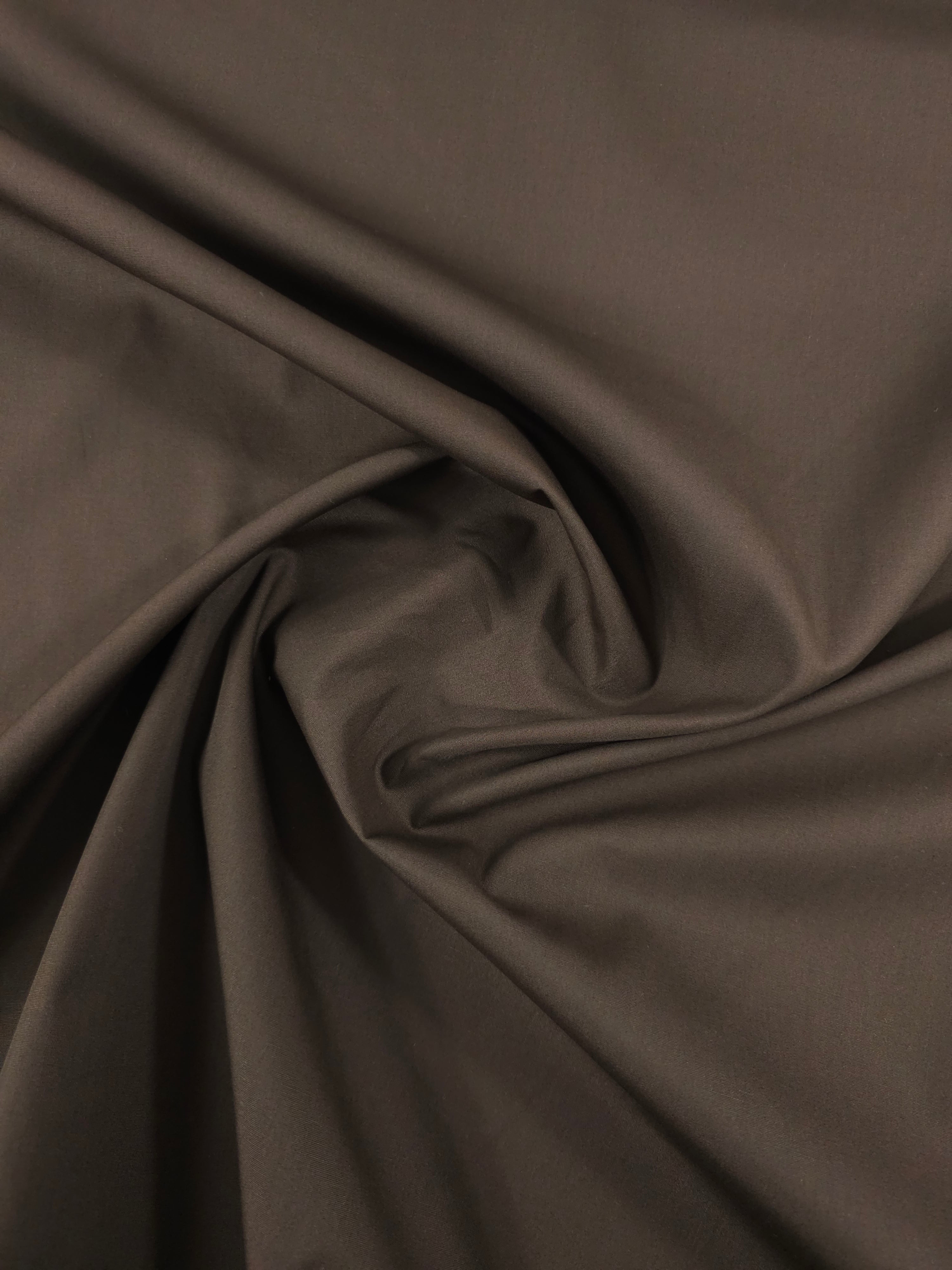 Dark Brown Cotton Poplin