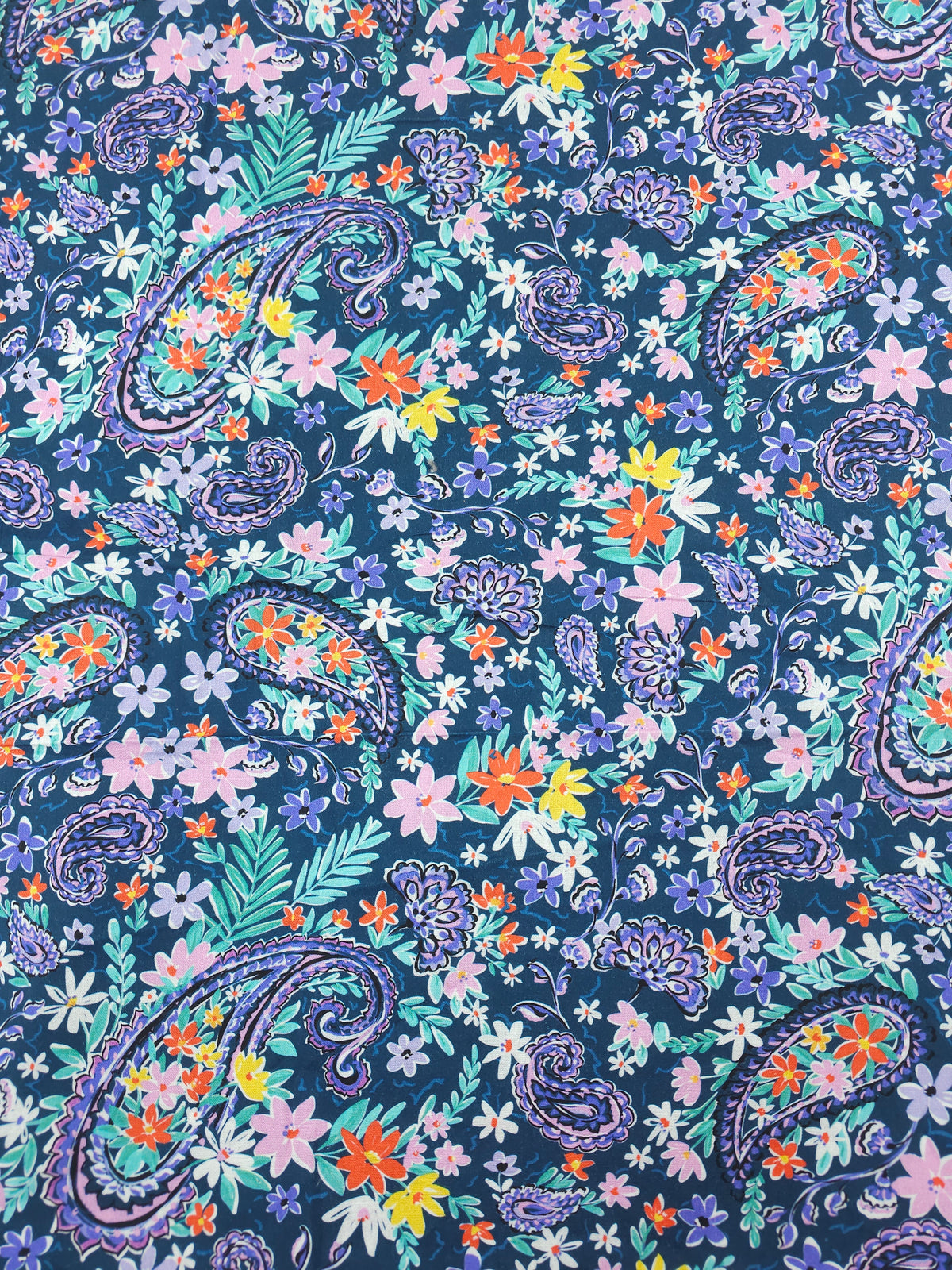 Paisley floral Cotton- 1.1m piece