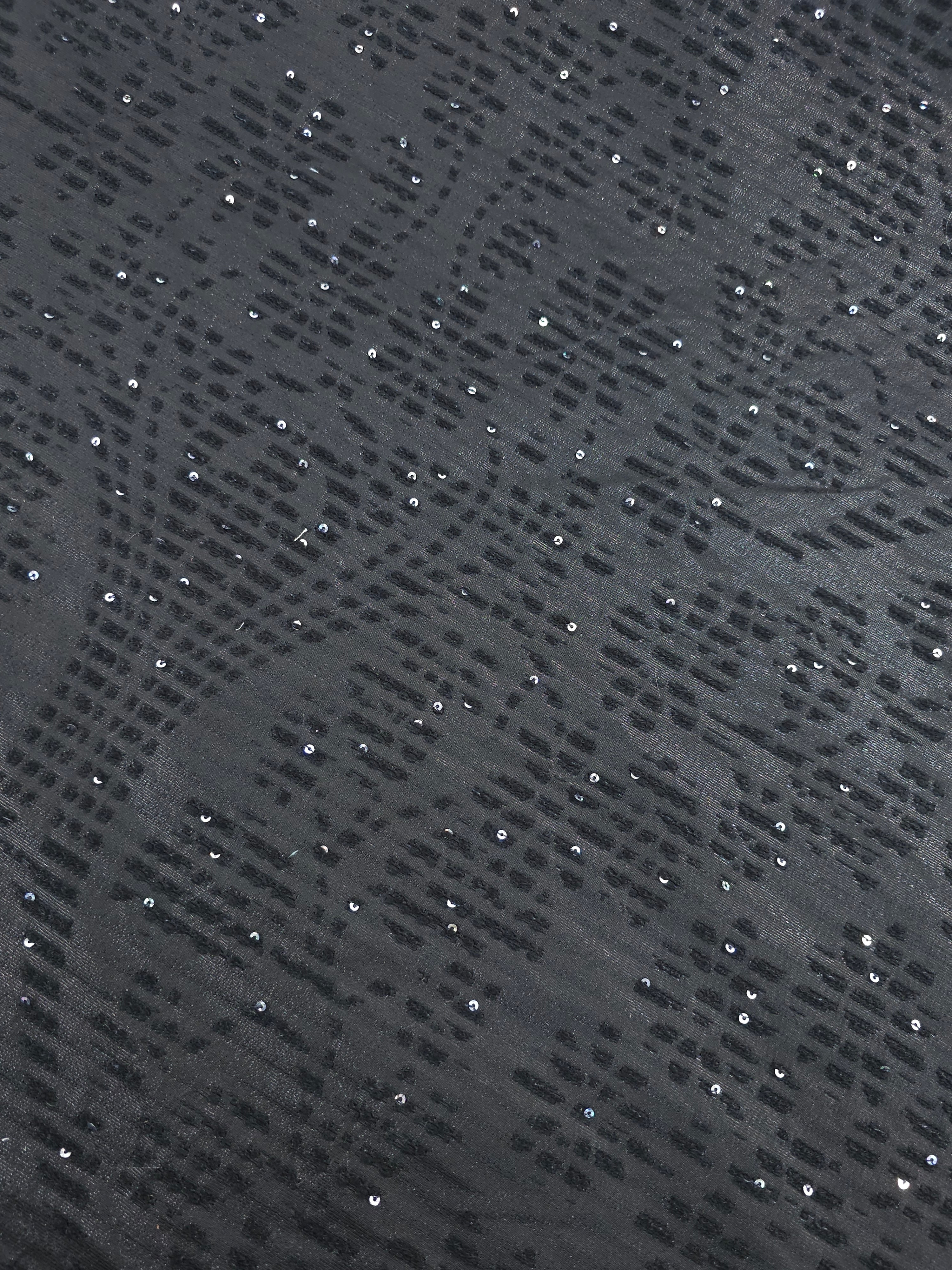 Black Damask Sequin Jacquard