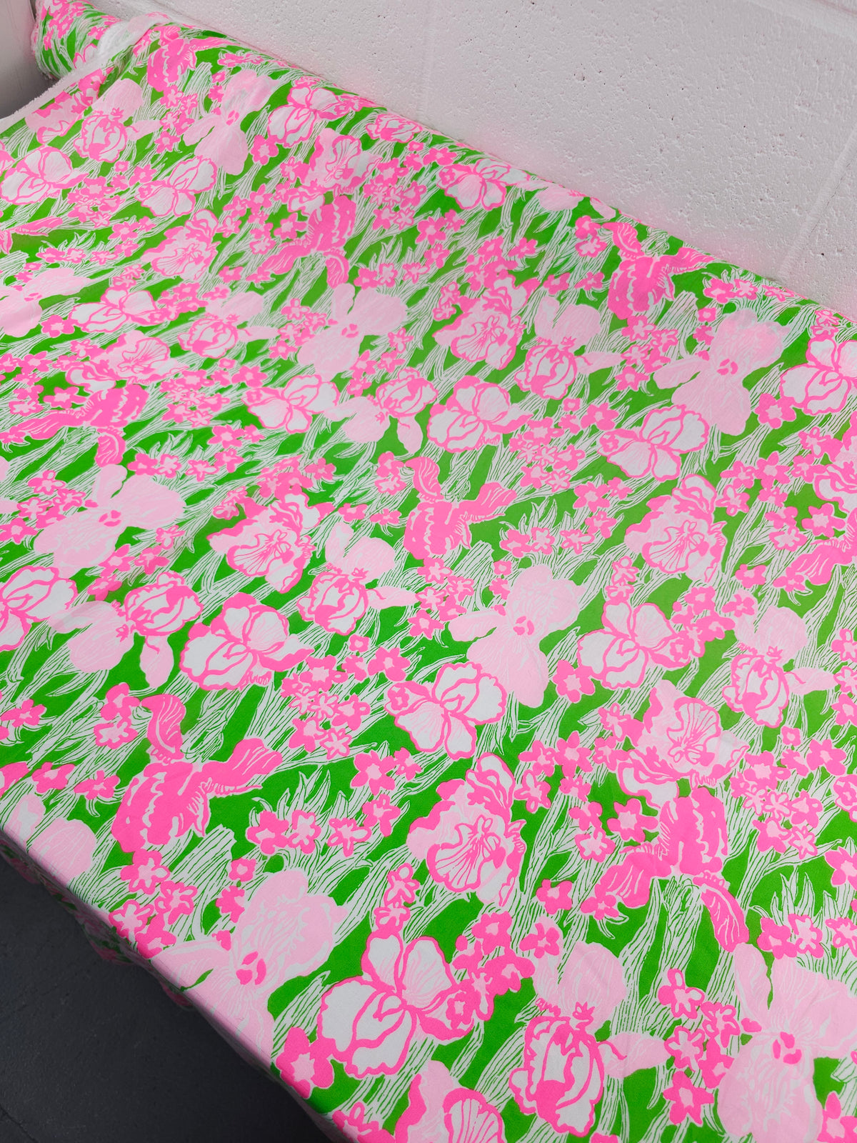 Neon Pink/Green Hannah Floral Lightweight Cotton - Lilly Pulitzer