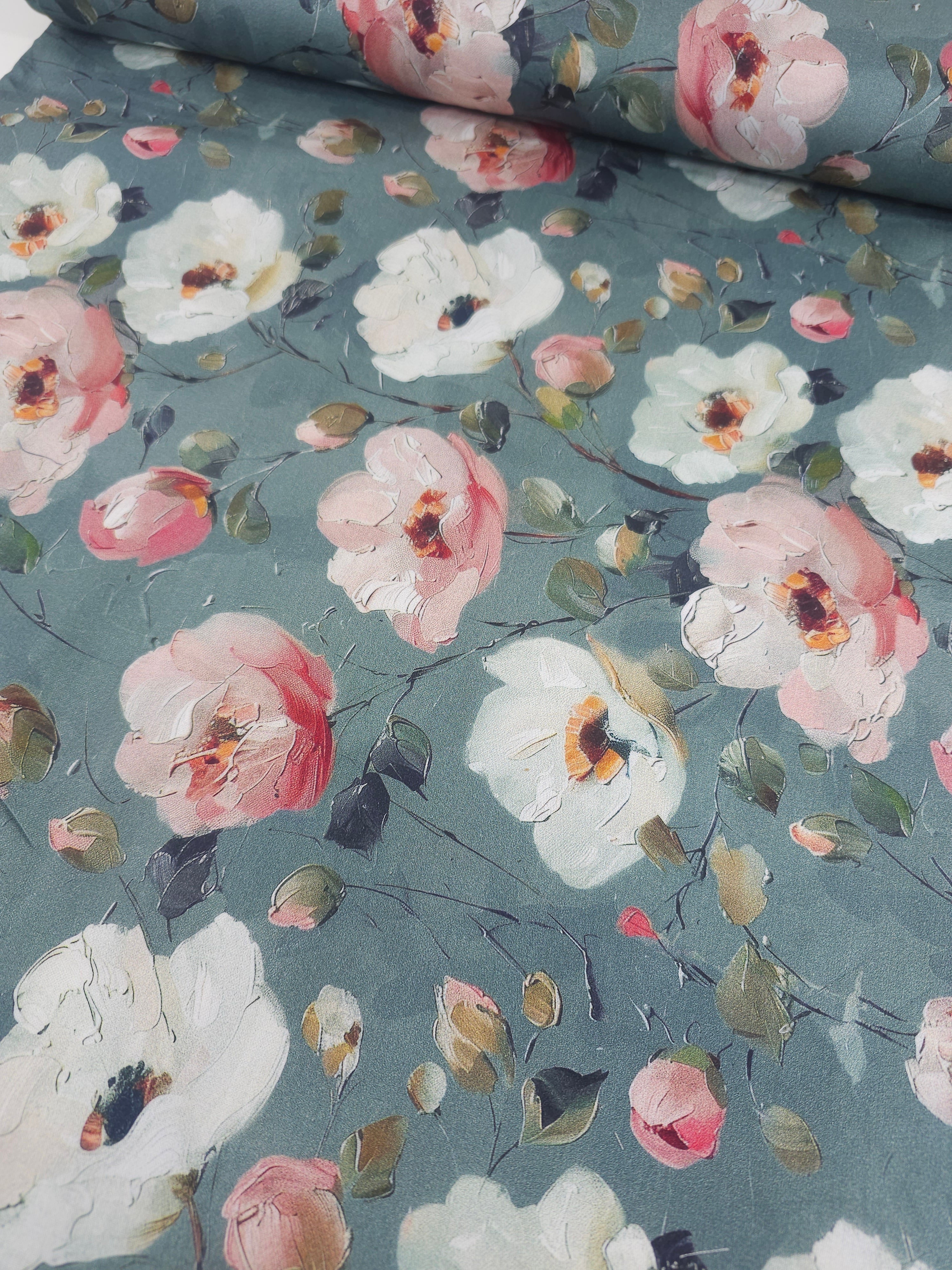 Everlasting Watercolour Blooms 100% Cotton 81” *EXTRA WIDE*