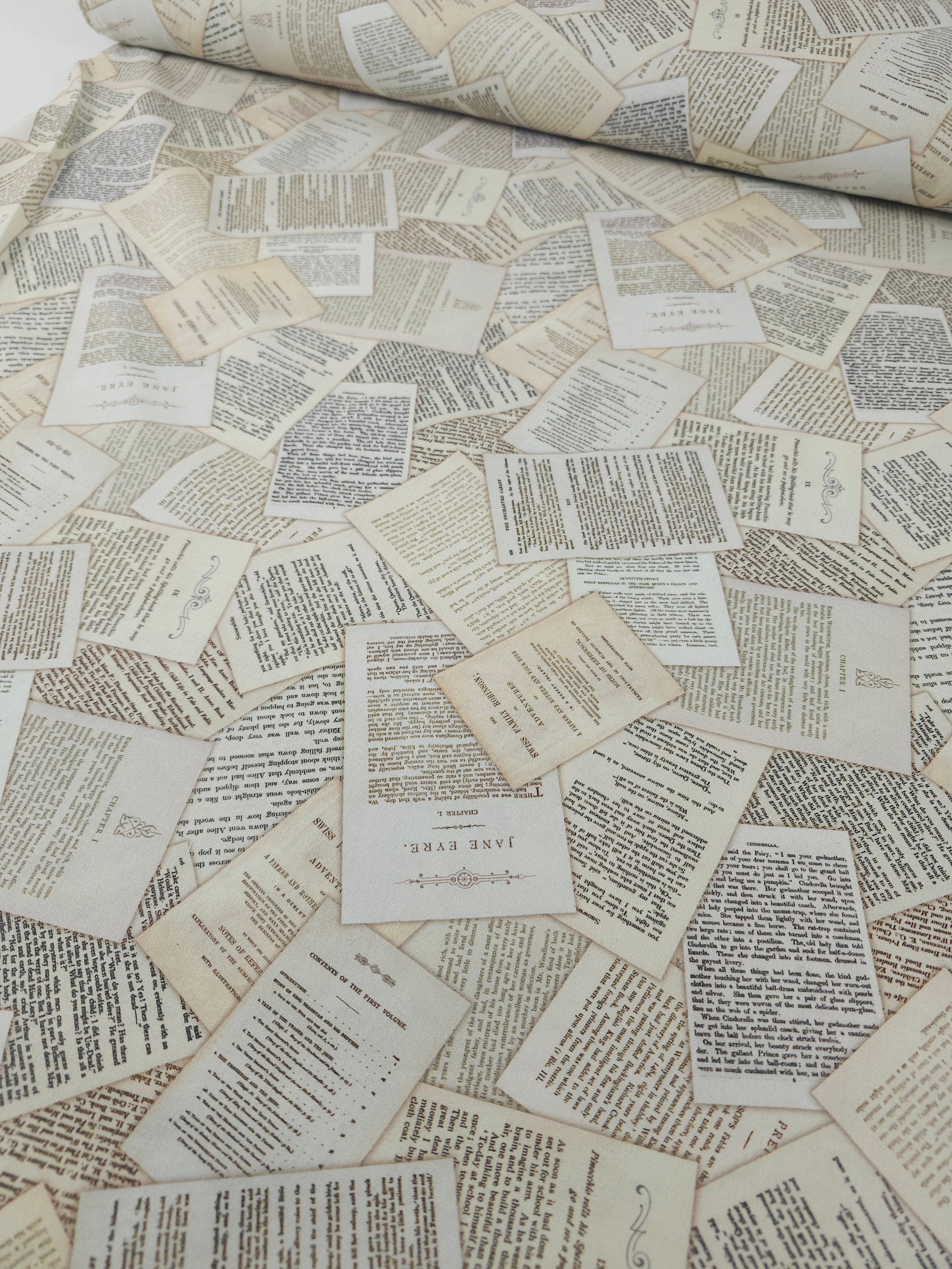 Retro Book Pages 100% Cotton 110” - Robert Kaufman *EXTRA WIDE*