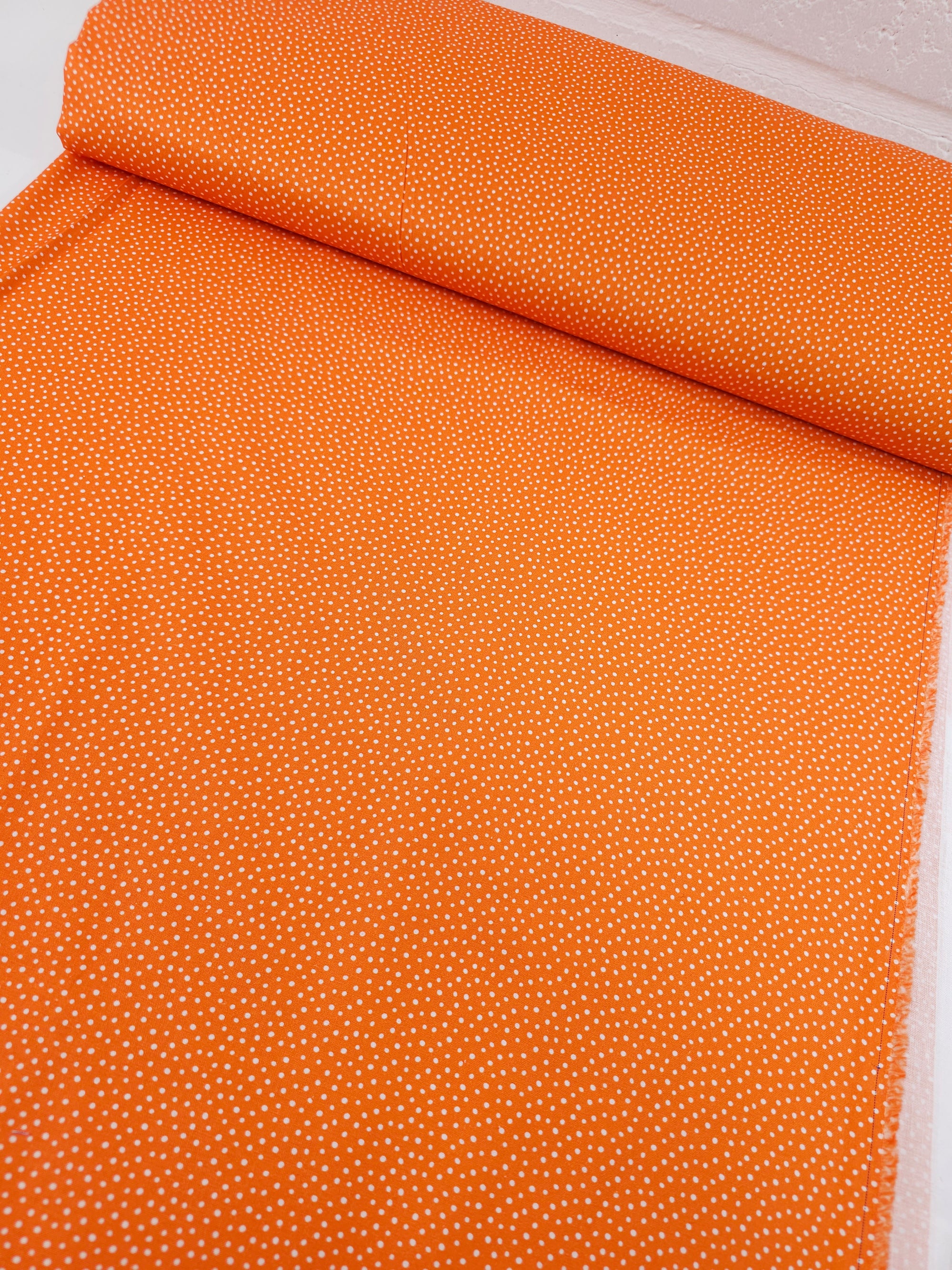 Orange/White Mini Polka 100% Cotton