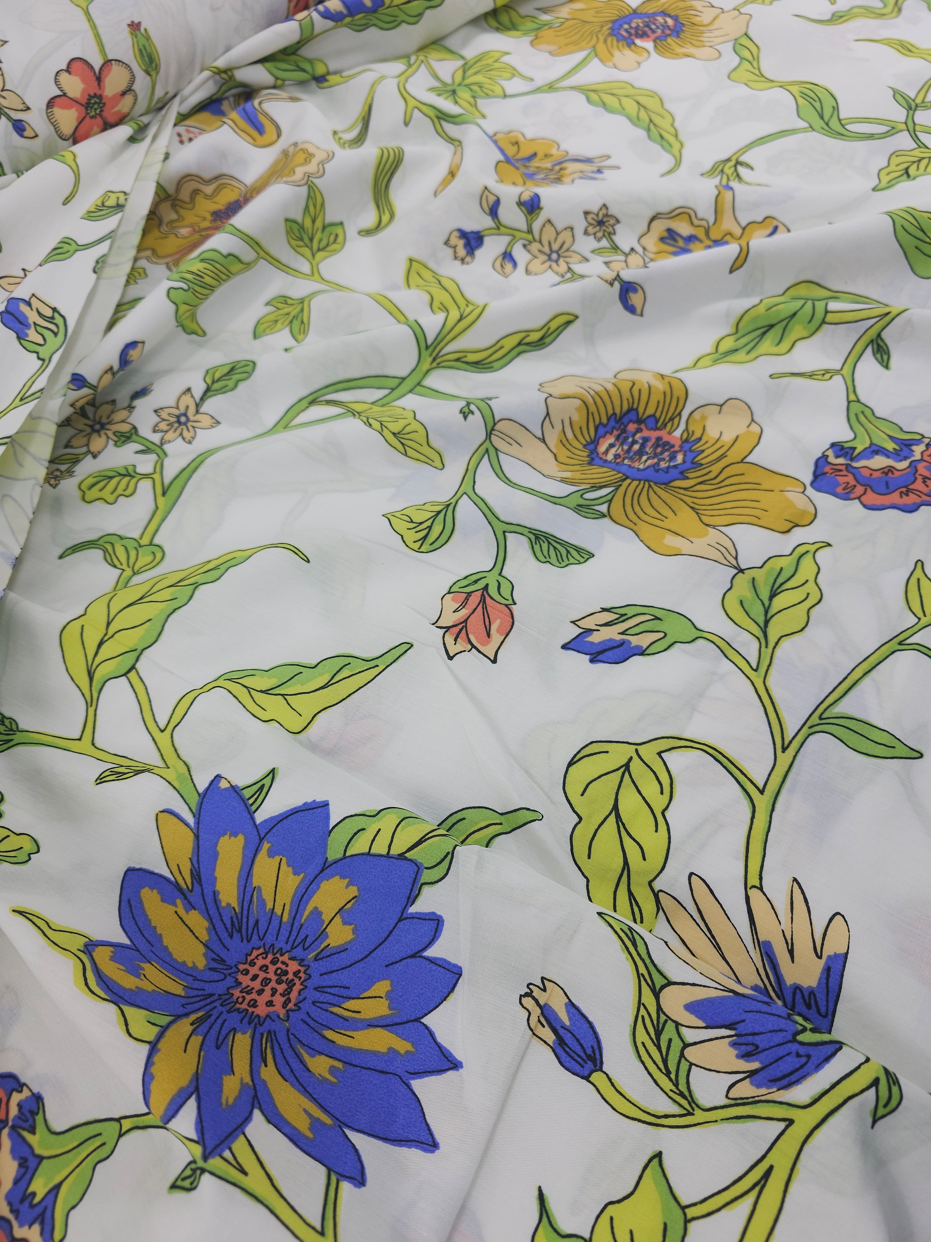 White Floral Vine 100% Cotton 102” - Urban Outfitters *EXTRA WIDE*