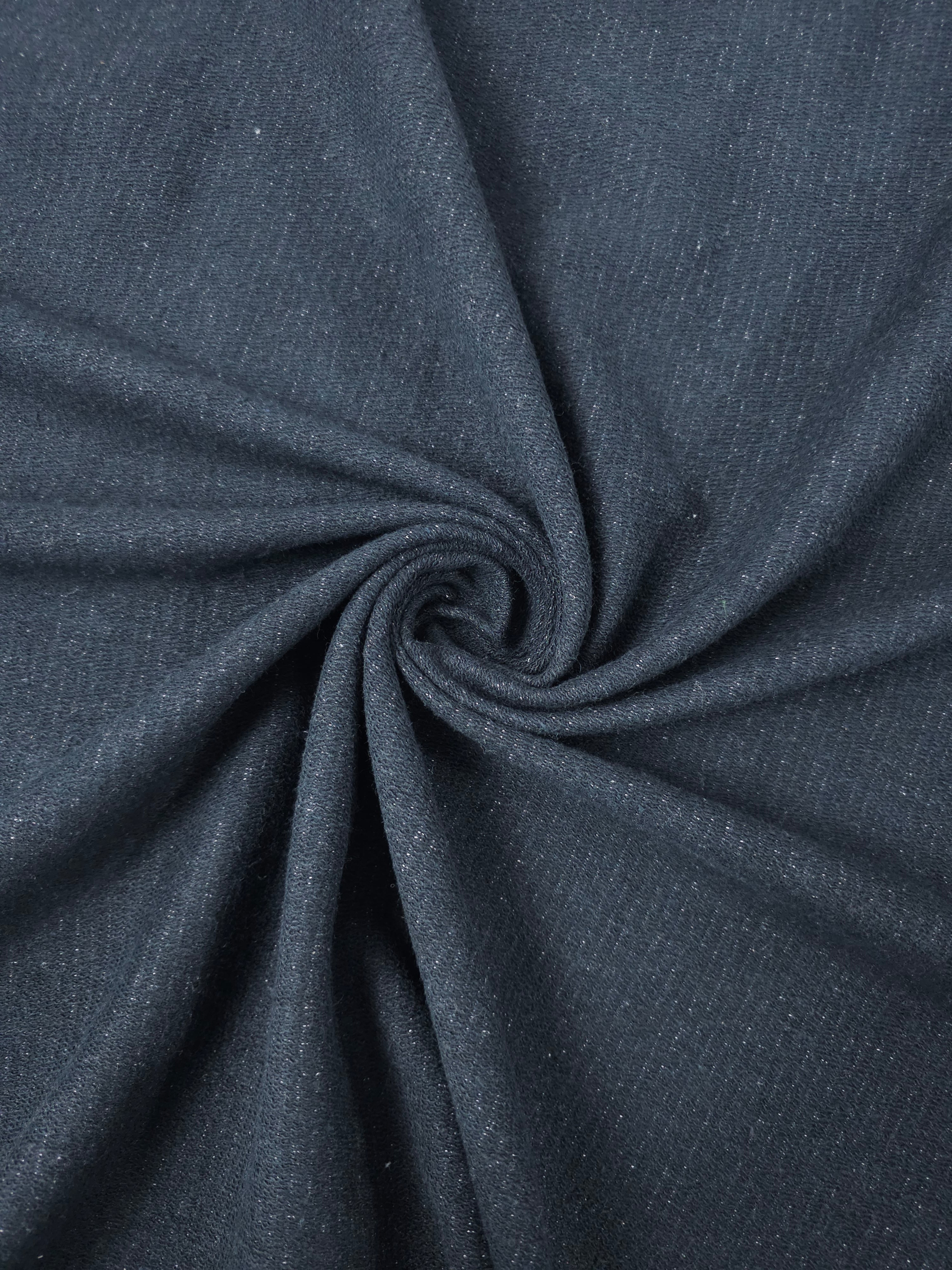 Charcoal Black Pinstripe Loopback Terry