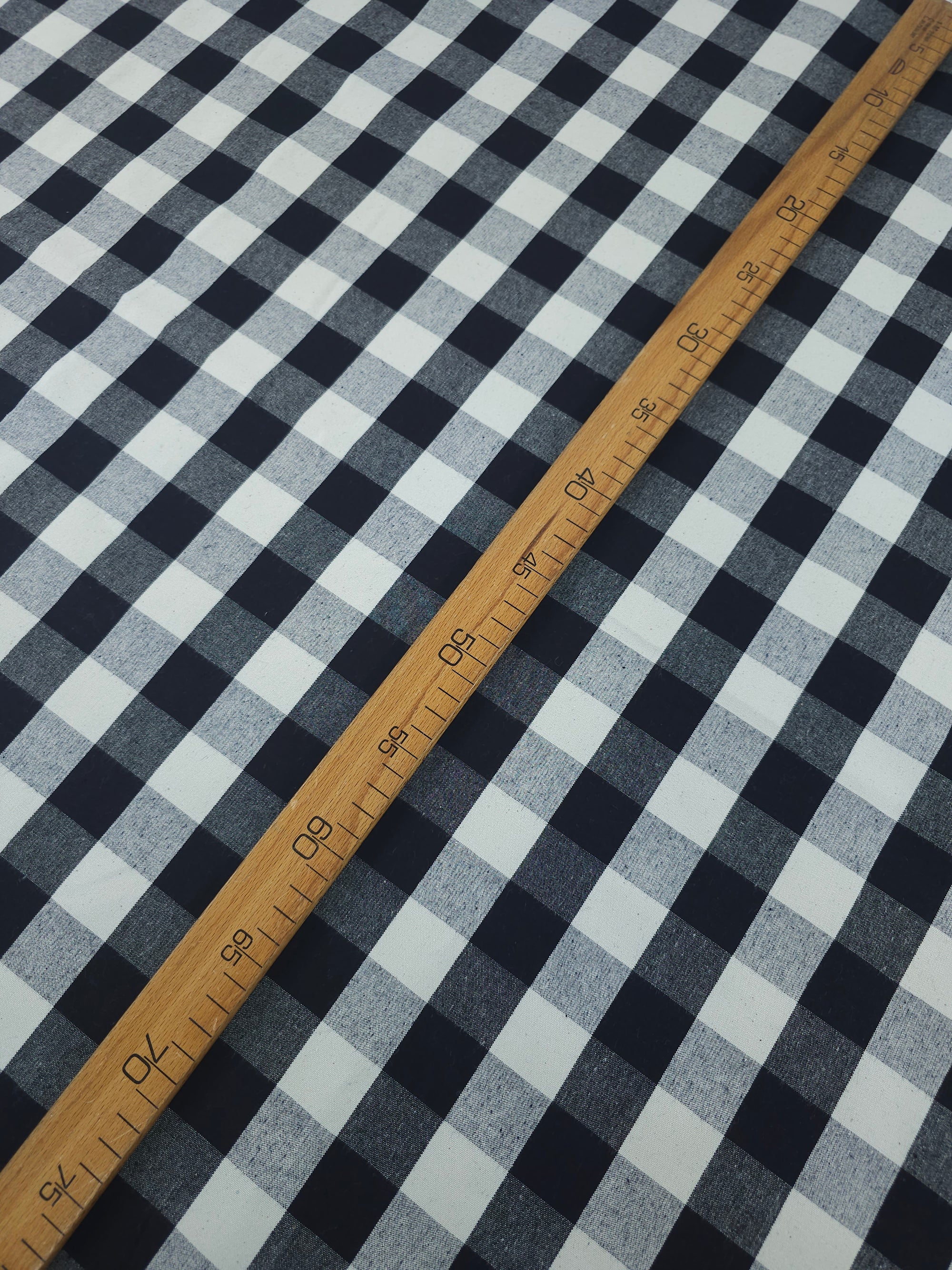 Black/Grey Square Check Denim