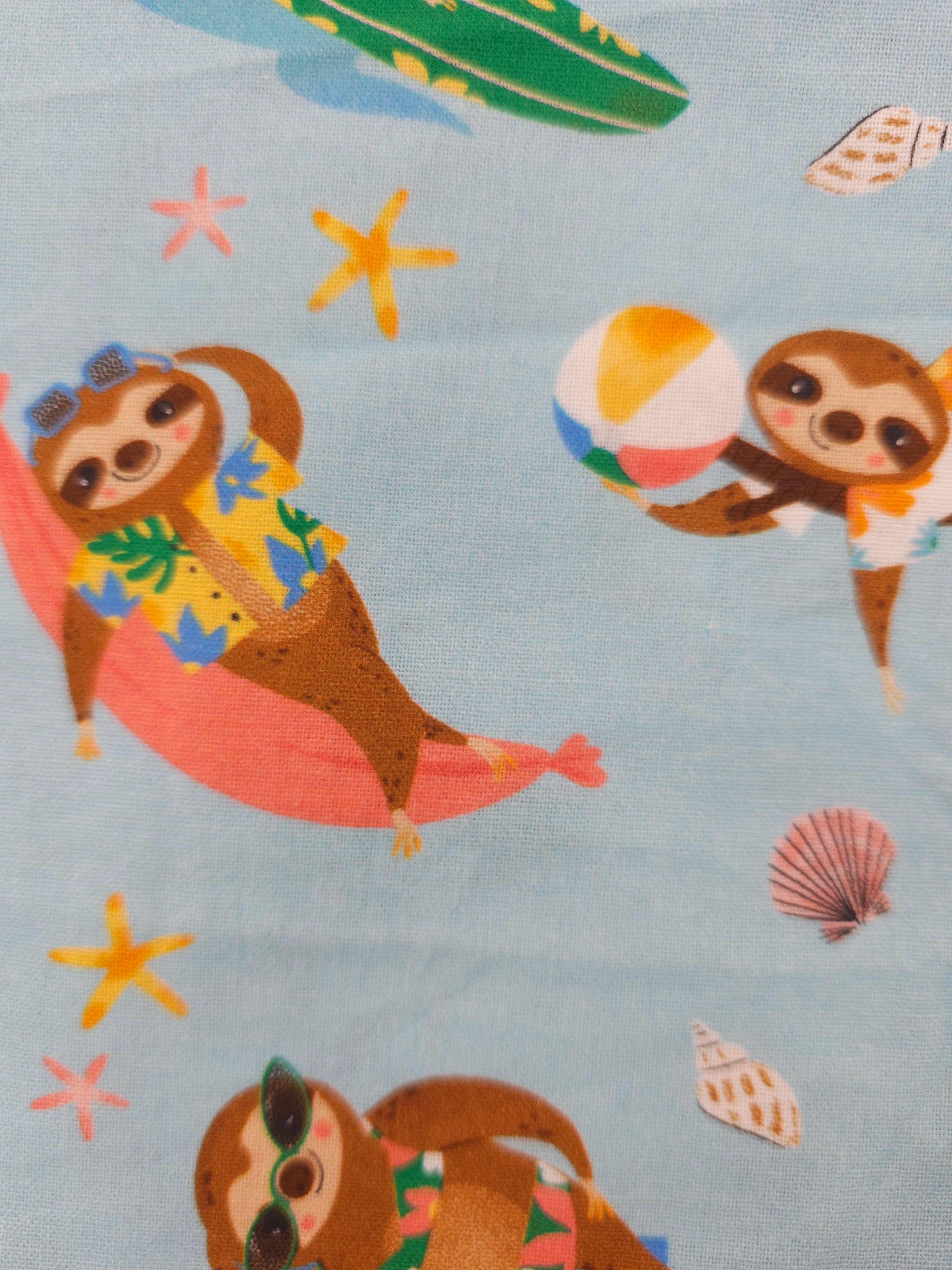 Summer sloths Cotton- 1.7m piece
