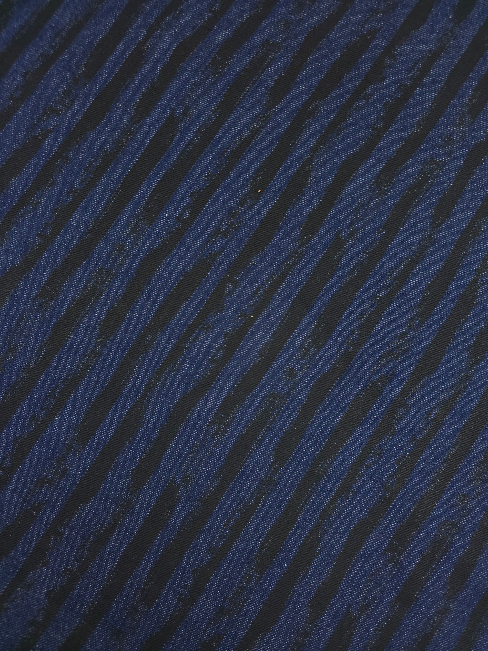 Indigo Navy/Black Irregular Stripe Denim