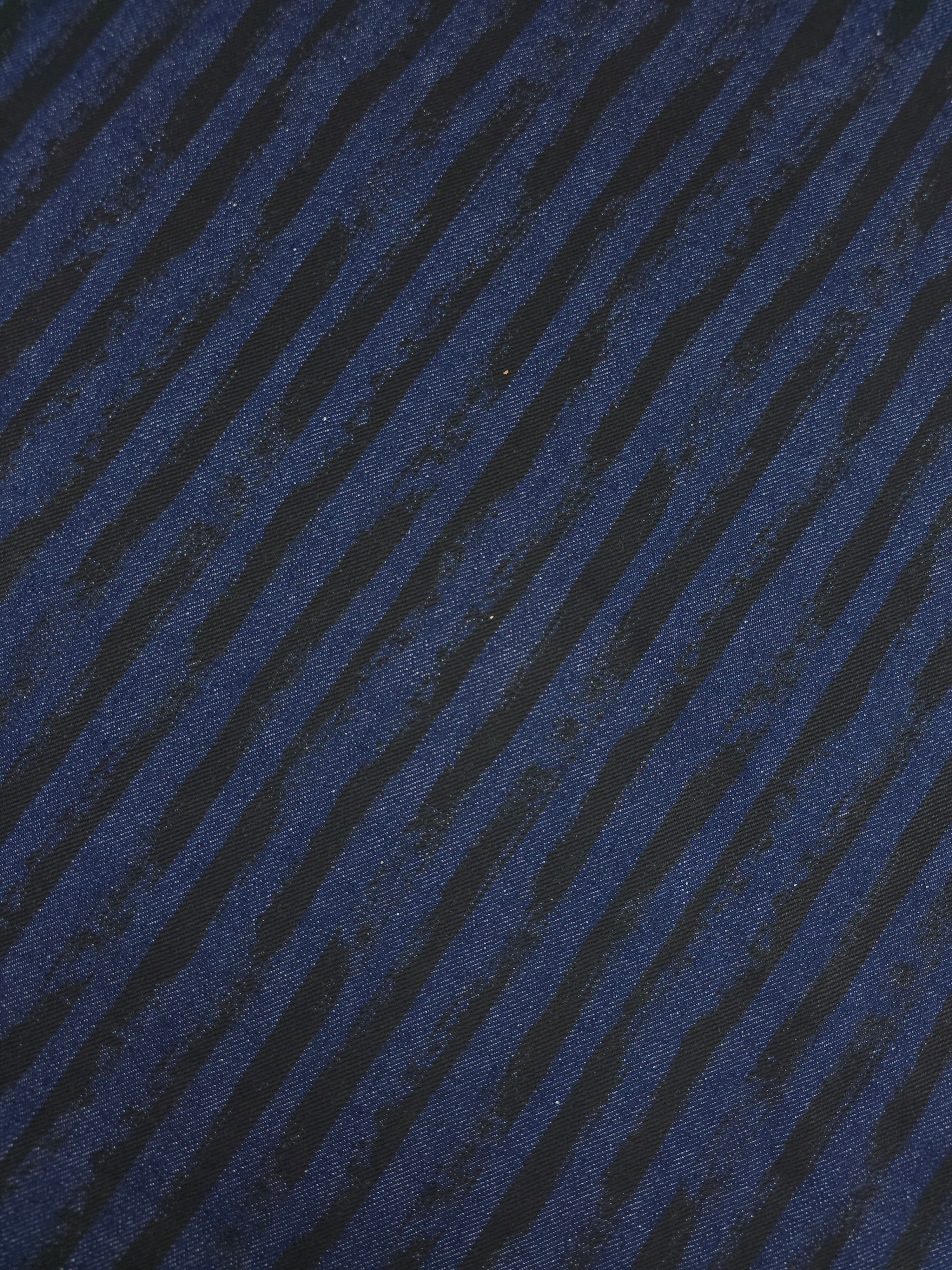 Indigo Navy/Black Irregular Stripe Denim