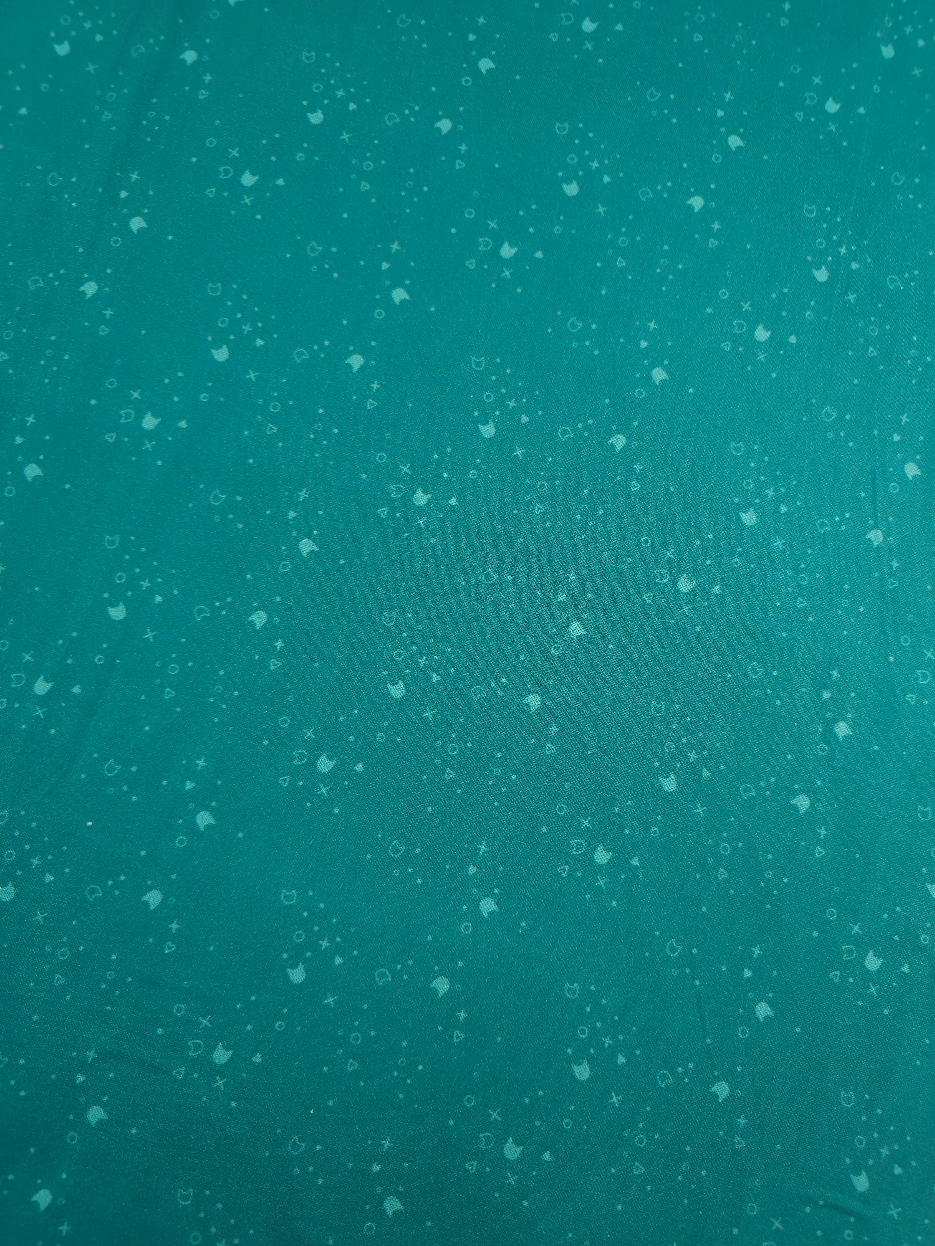 Light/Dark Teal Kitty Litter 100% Cotton