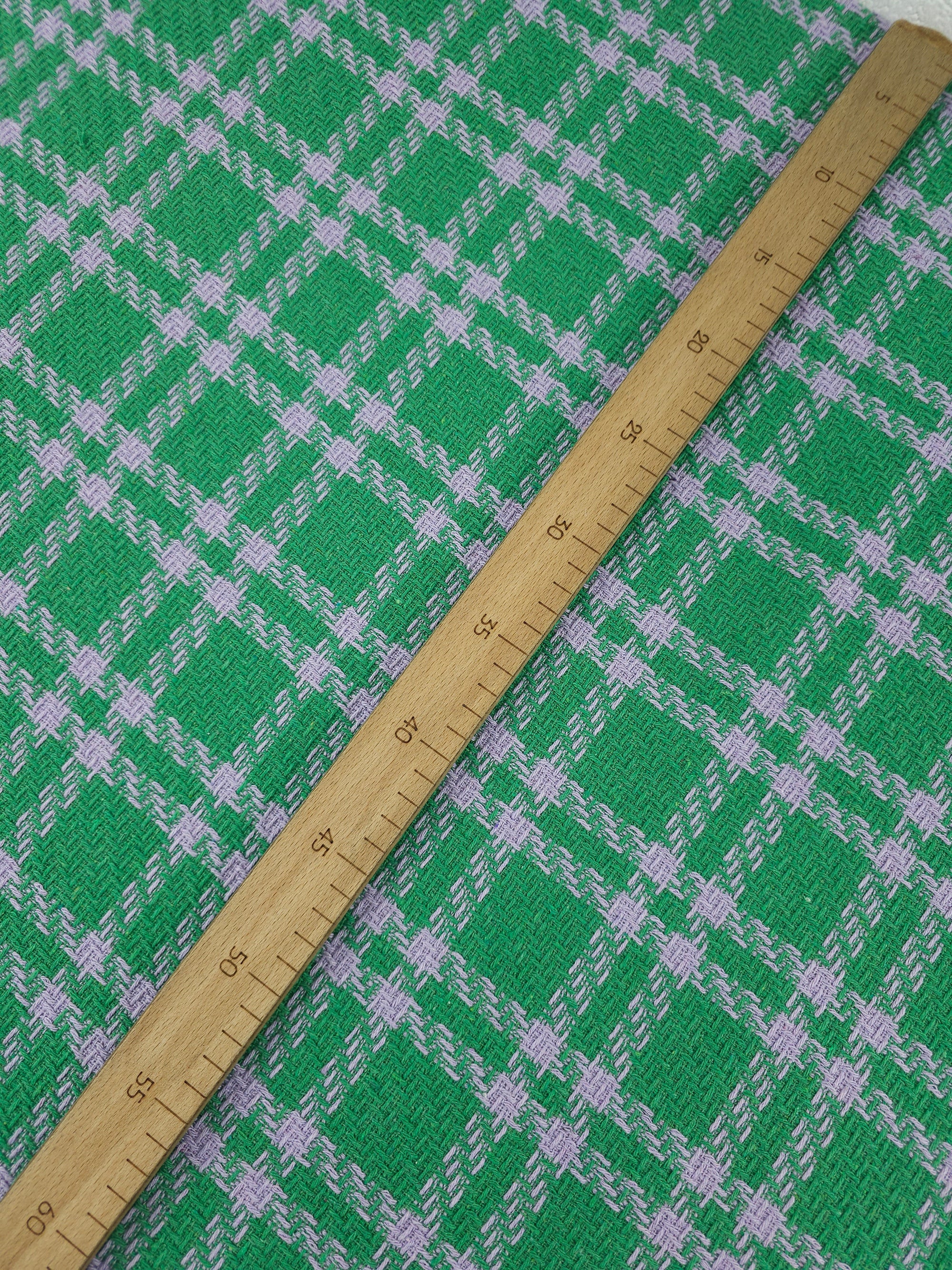 Green/Lilac Tartan Boucle