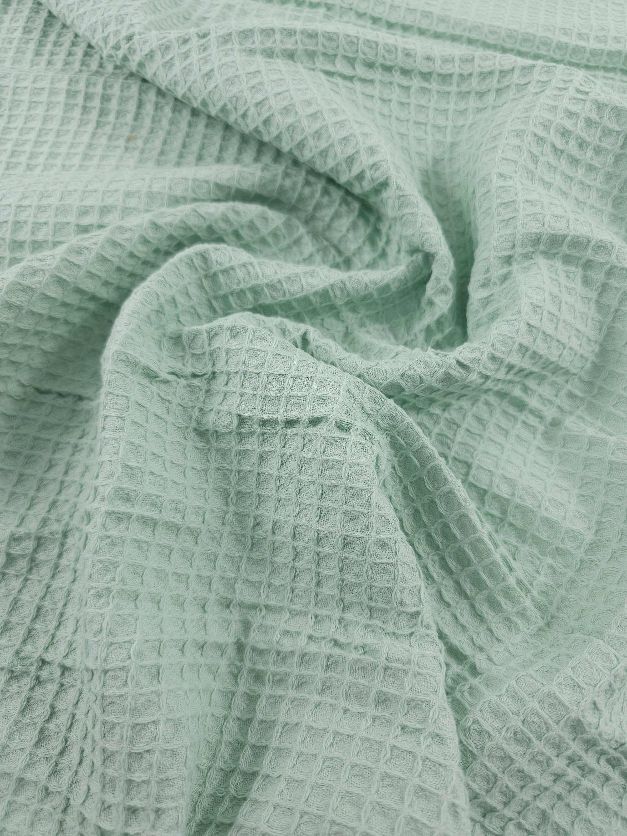 Mint Green Waffle Cotton *EXTRA WIDE*