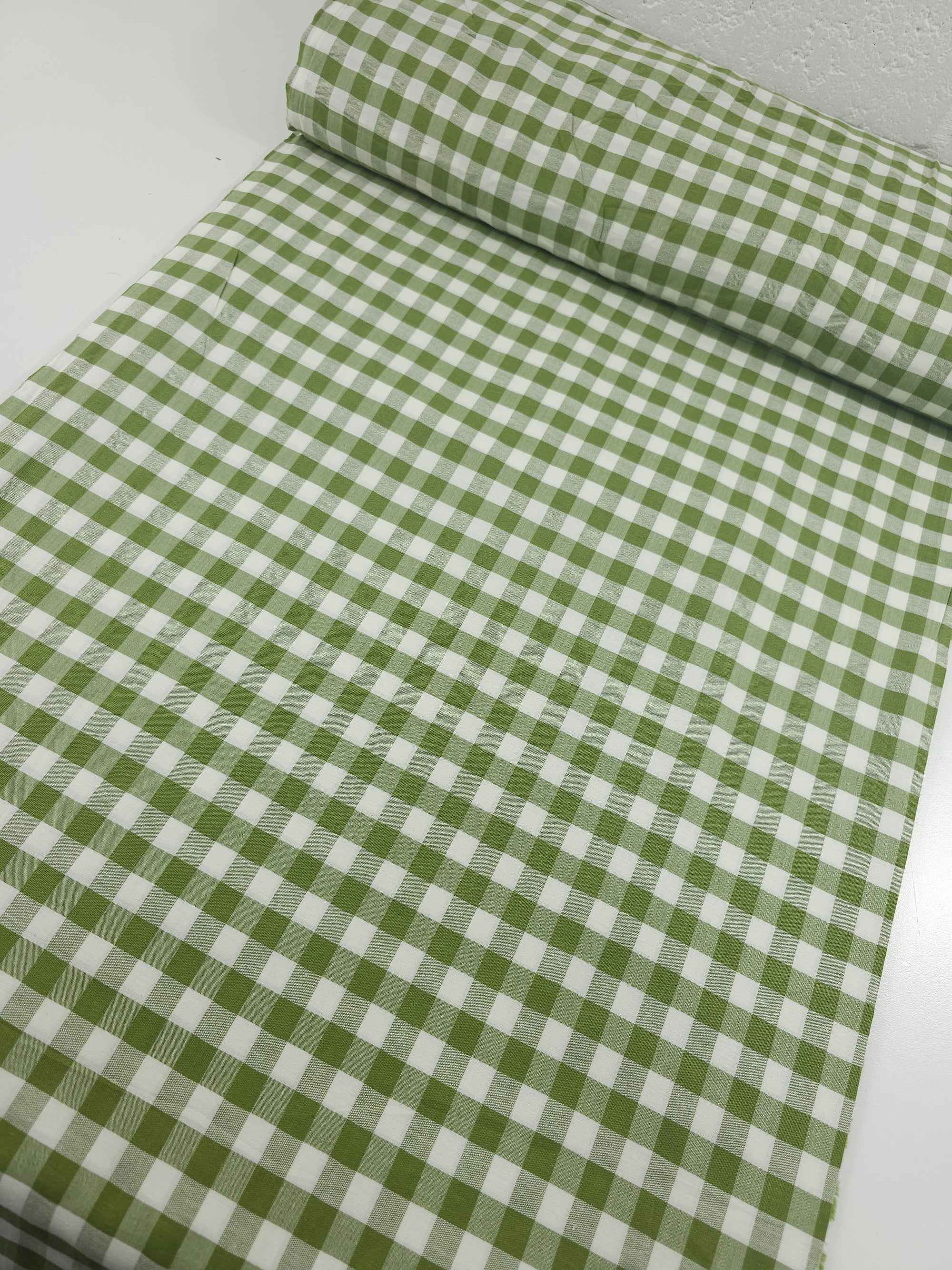 Olive Big Gingham 100% Cotton 82" *EXTRA WIDE*