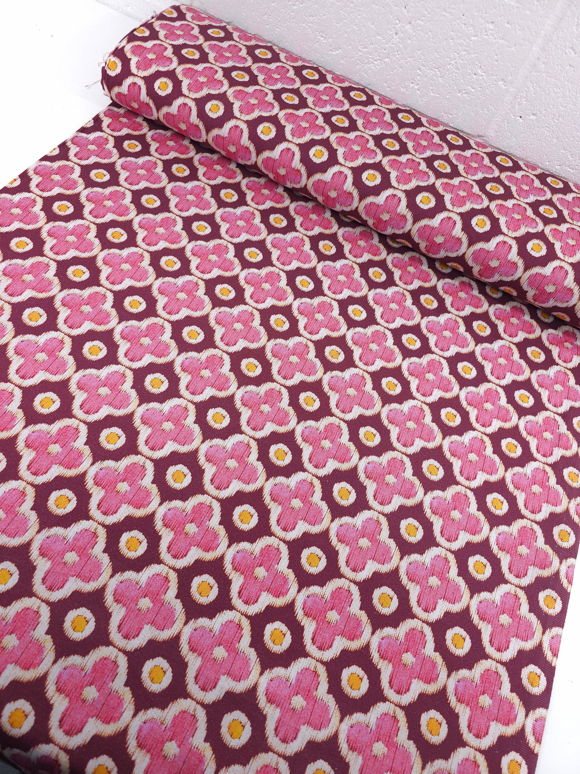 Pink/Grape Bordeaux Tile Lightweight Canvas Cotton