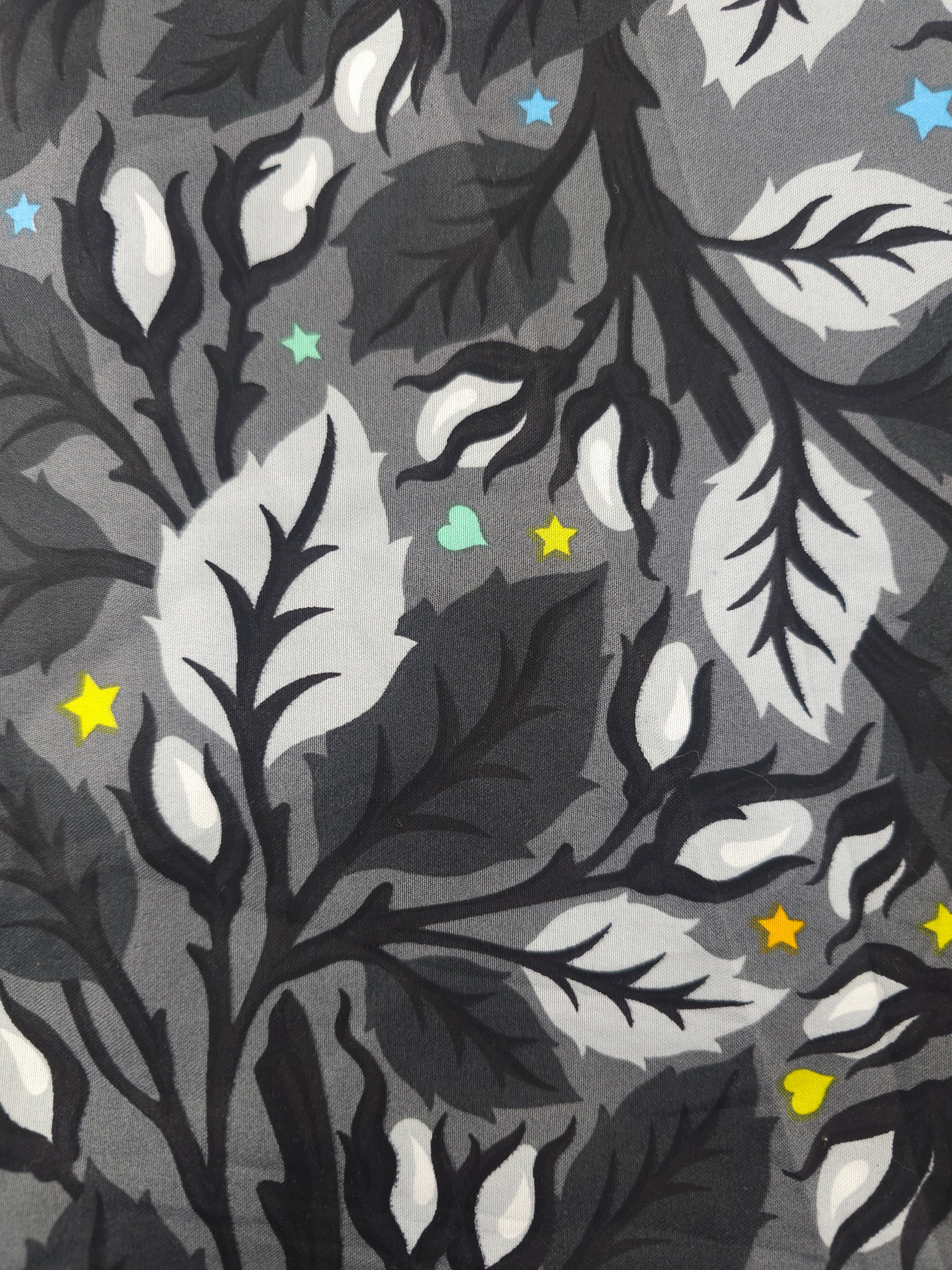 Silver rainbow thistle Cotton sateen- 4.5m piece