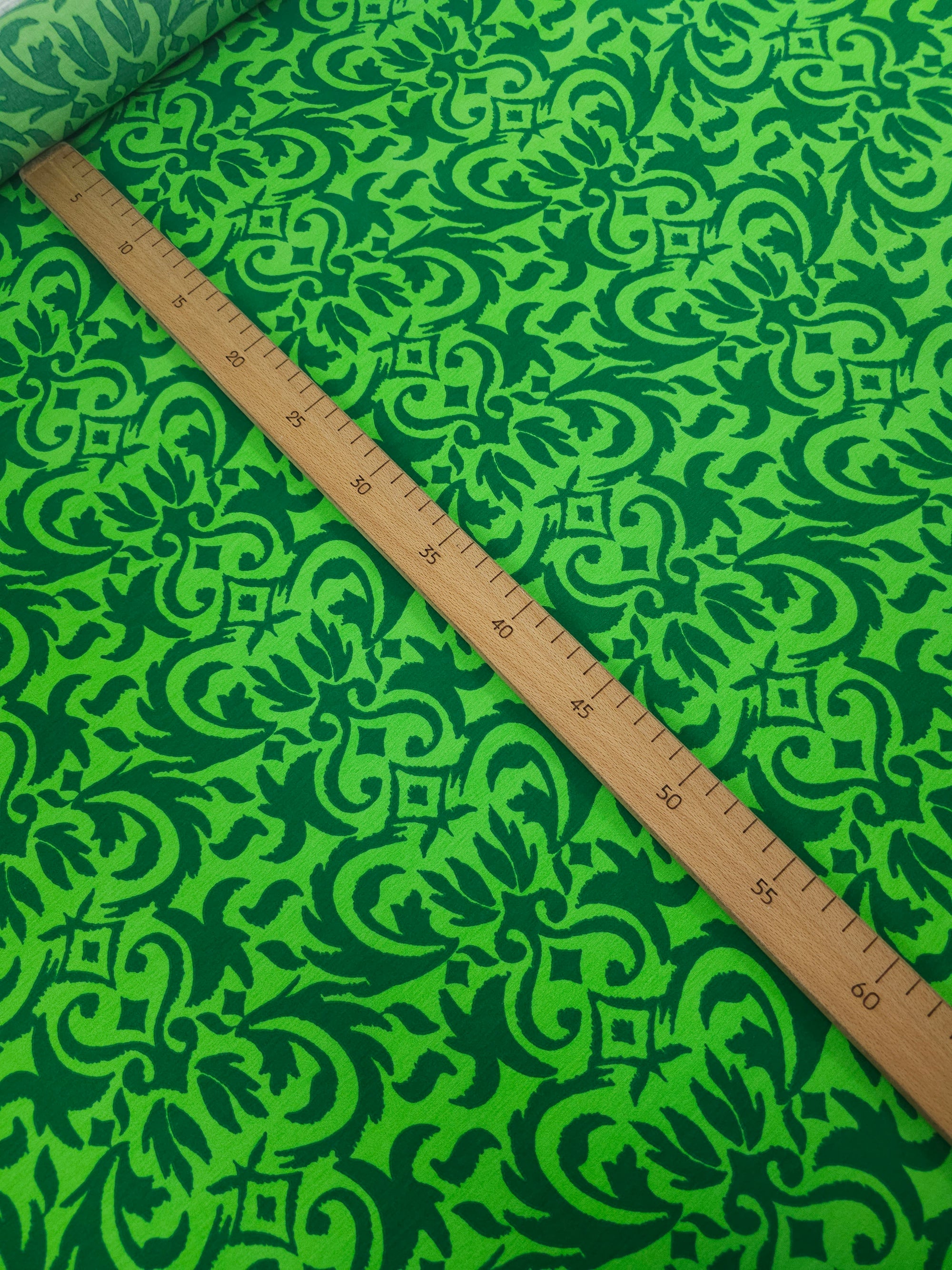 Green Duo Tone Damask Cotton