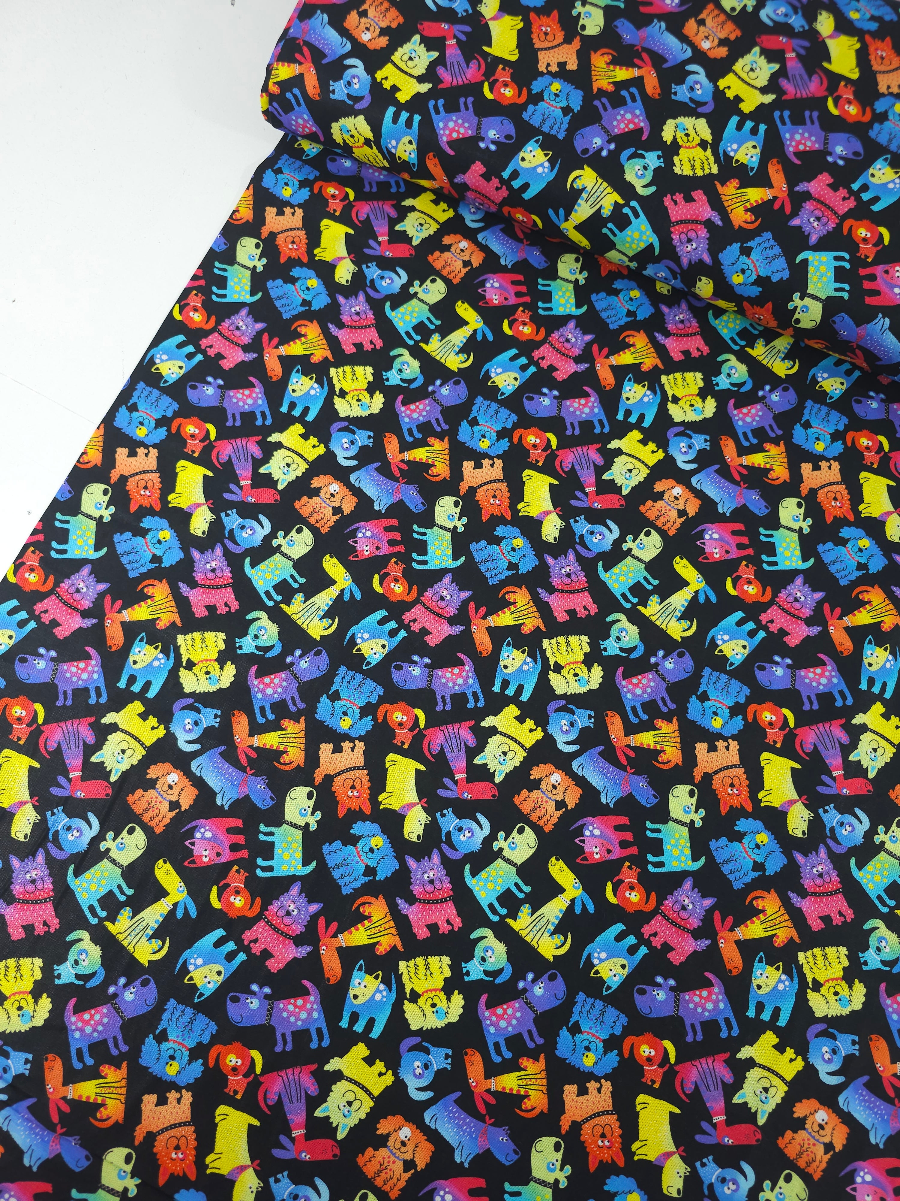 Novelty Rainbow Dogs 100% Cotton