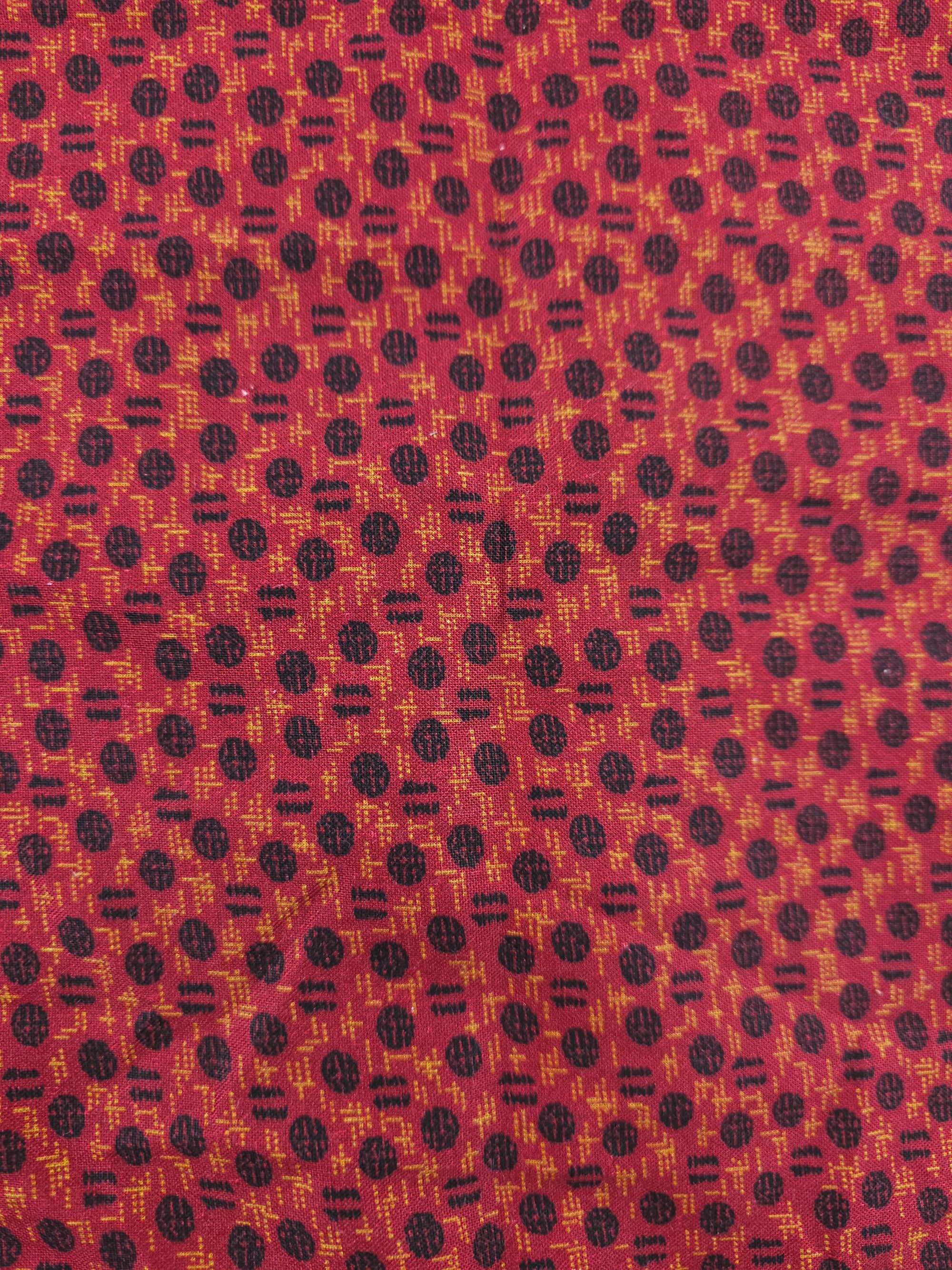 Maroon Mosaic Cotton - 1m Piece