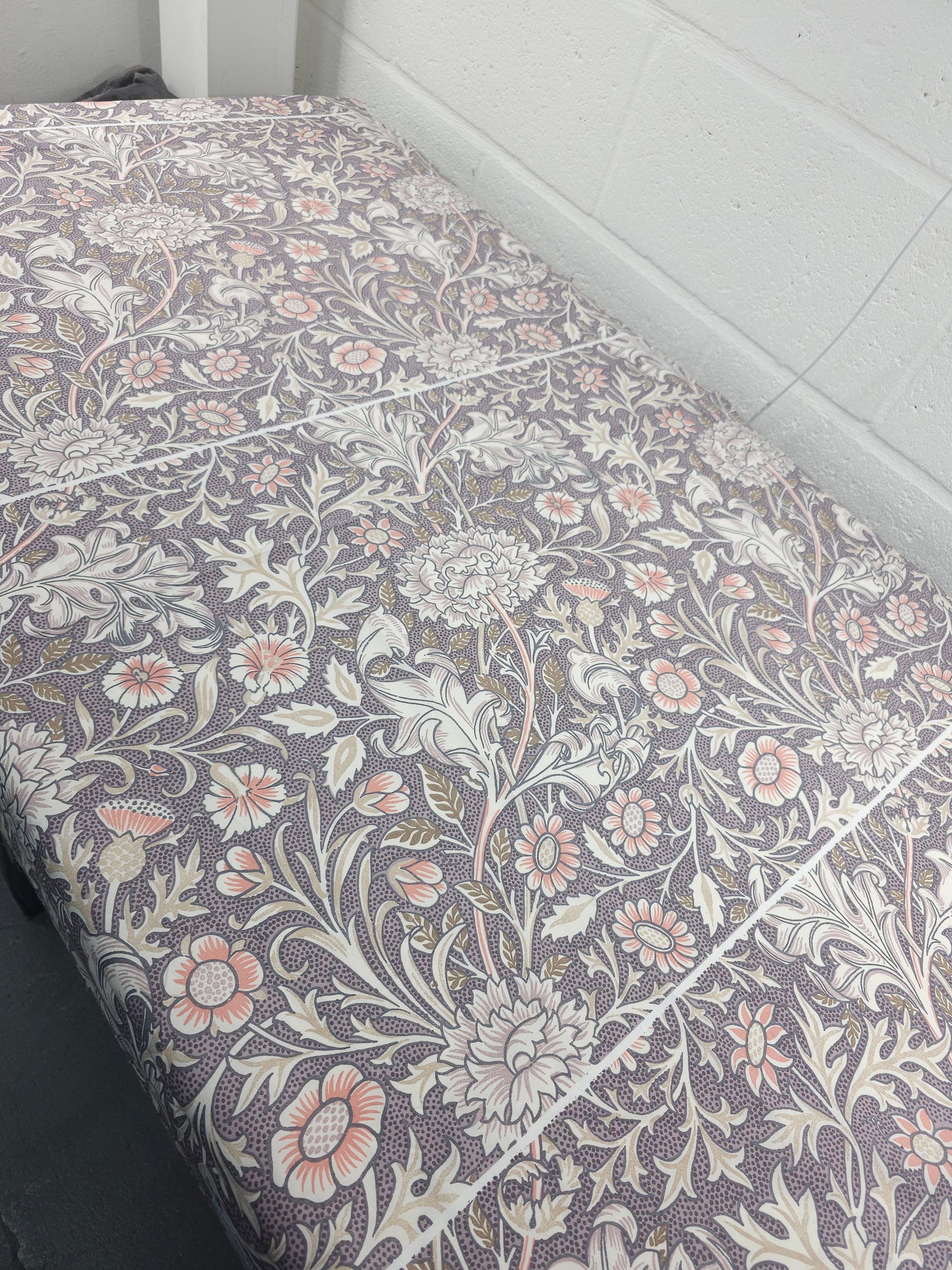 Grey/Peach Retro Floral 100% Cotton 88” - William Morris *EXTRA WIDE*