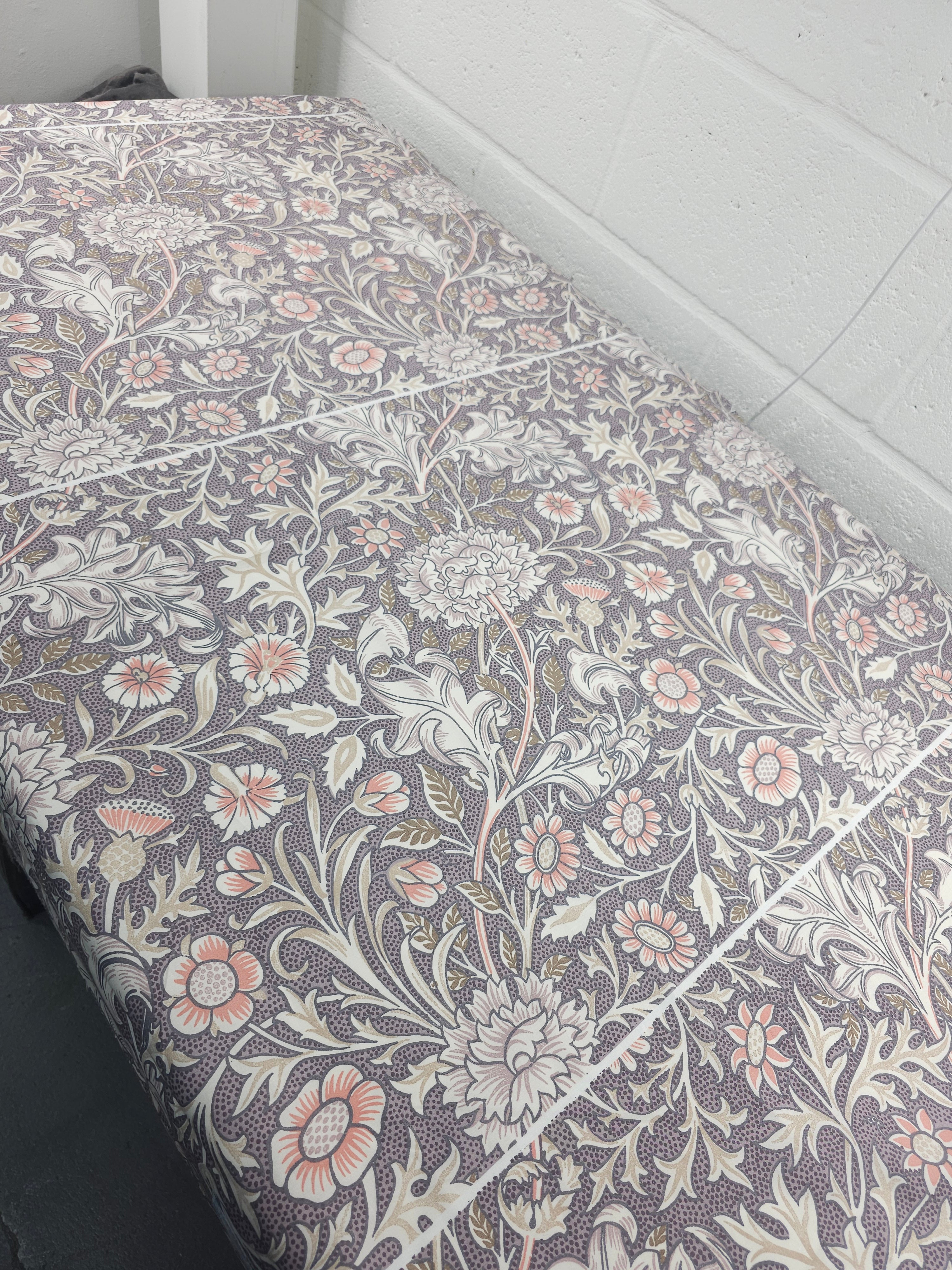Grey/Peach Retro Floral 100% Cotton 88” - William Morris *EXTRA WIDE*