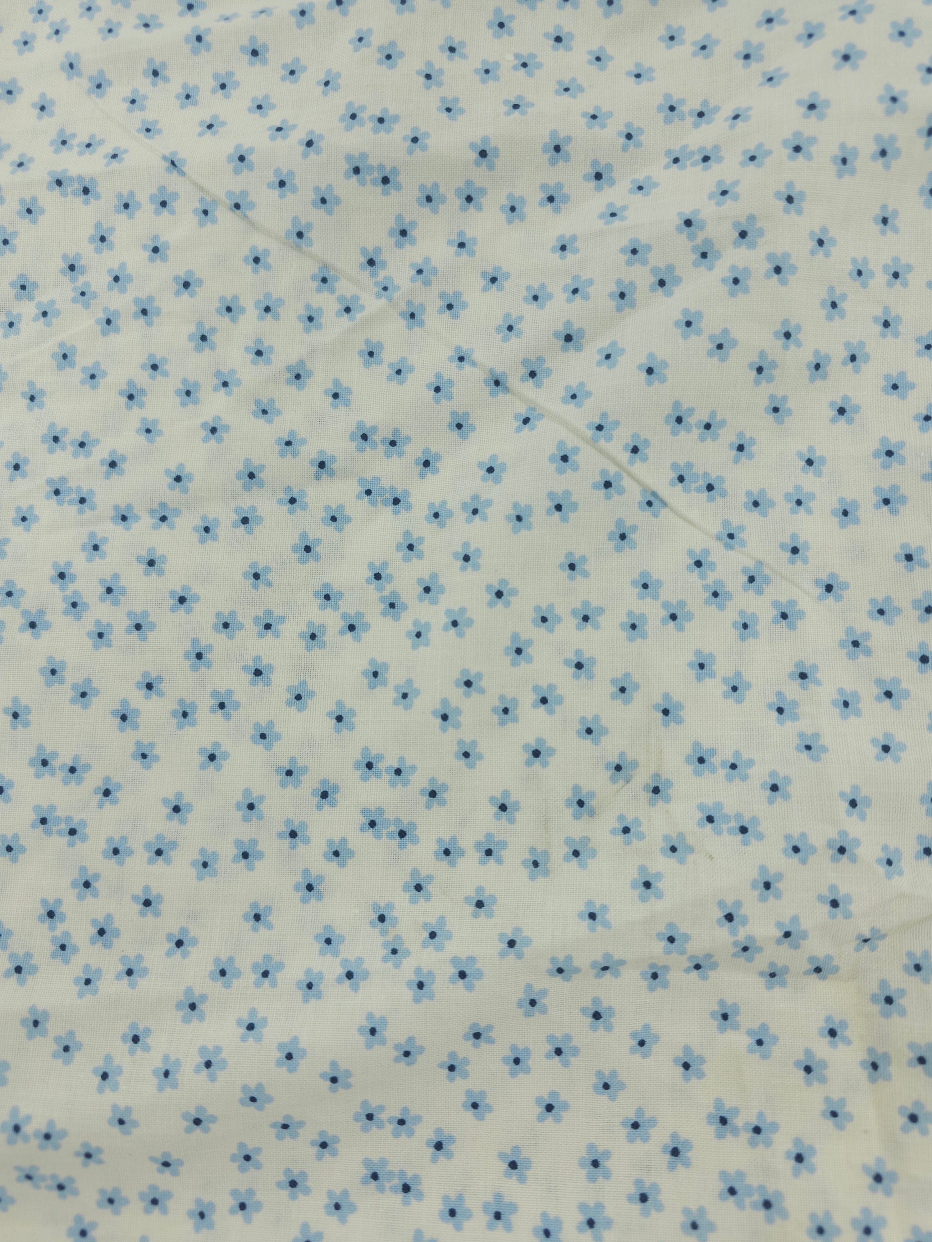 Light blue flower Cotton- 1m piece