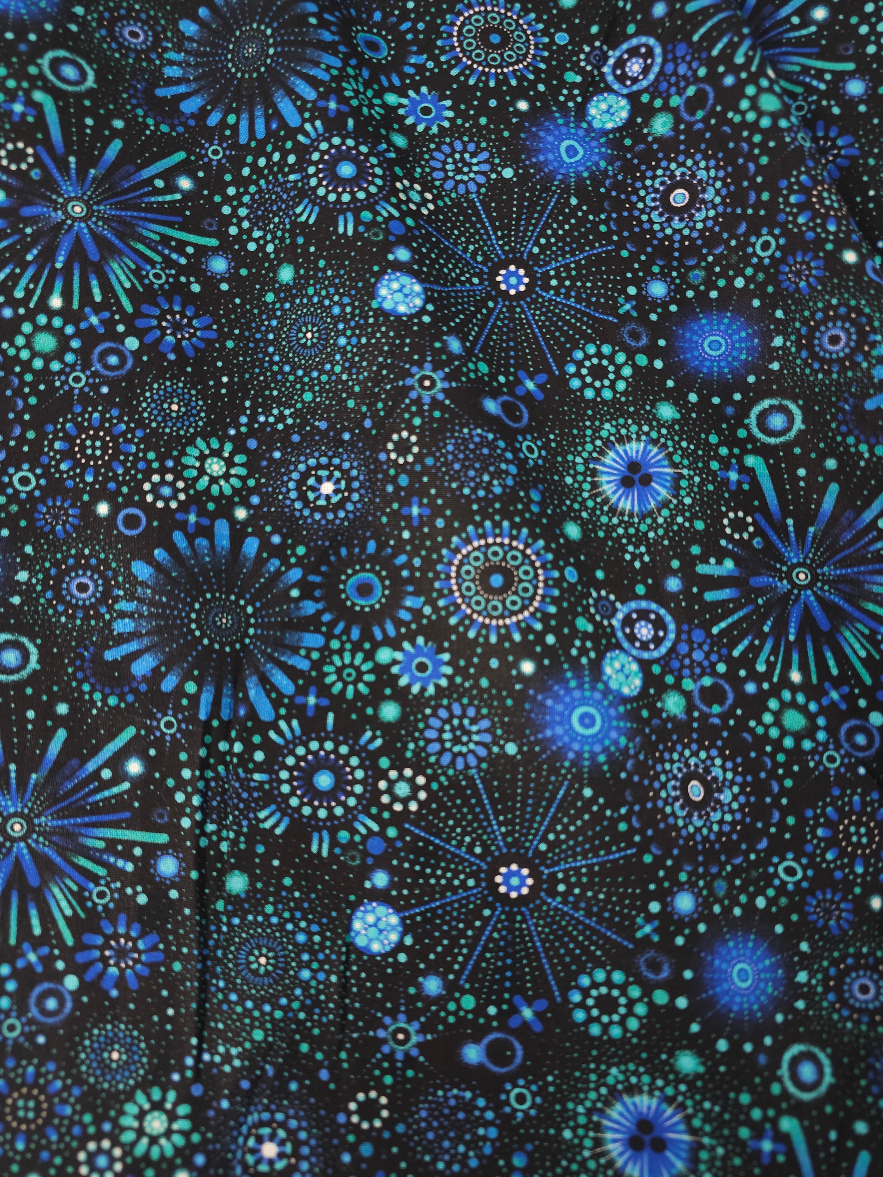 Blue/Mint Firework Display 100% Cotton