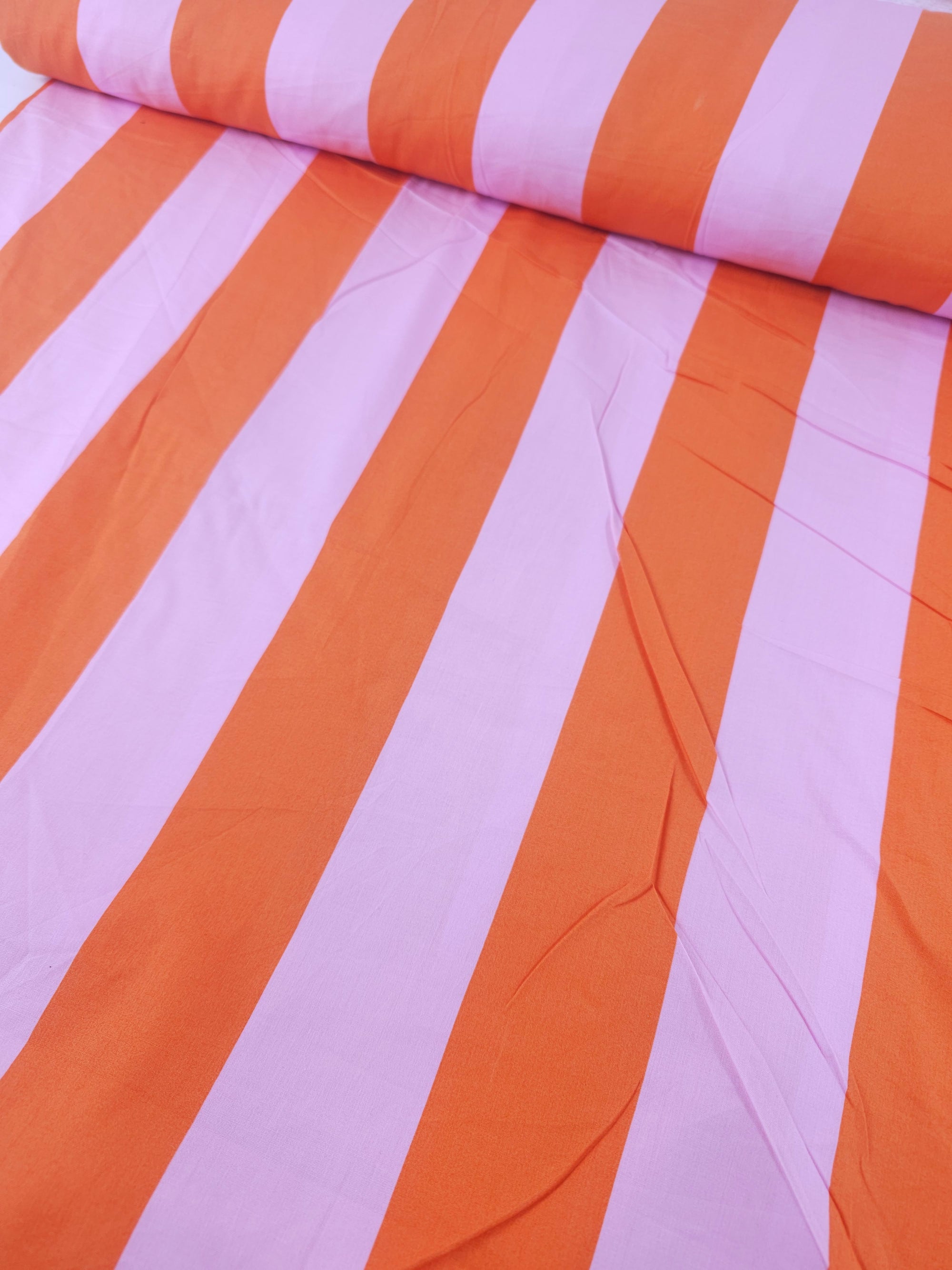 Orange Pink Stripe 100% Cotton 118” - Ikea *EXTRA WIDE*