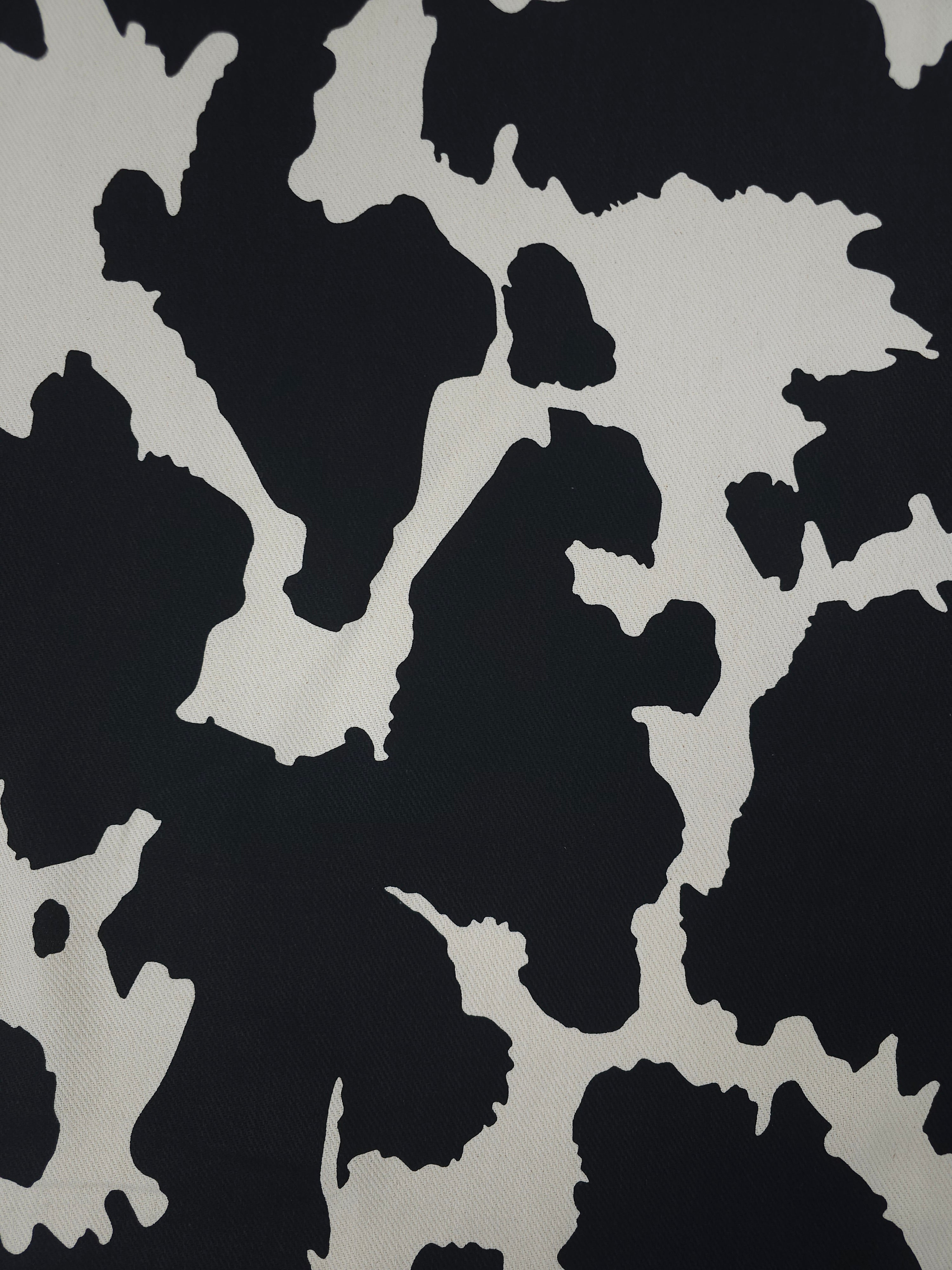 Black/Ivory Cow Denim
