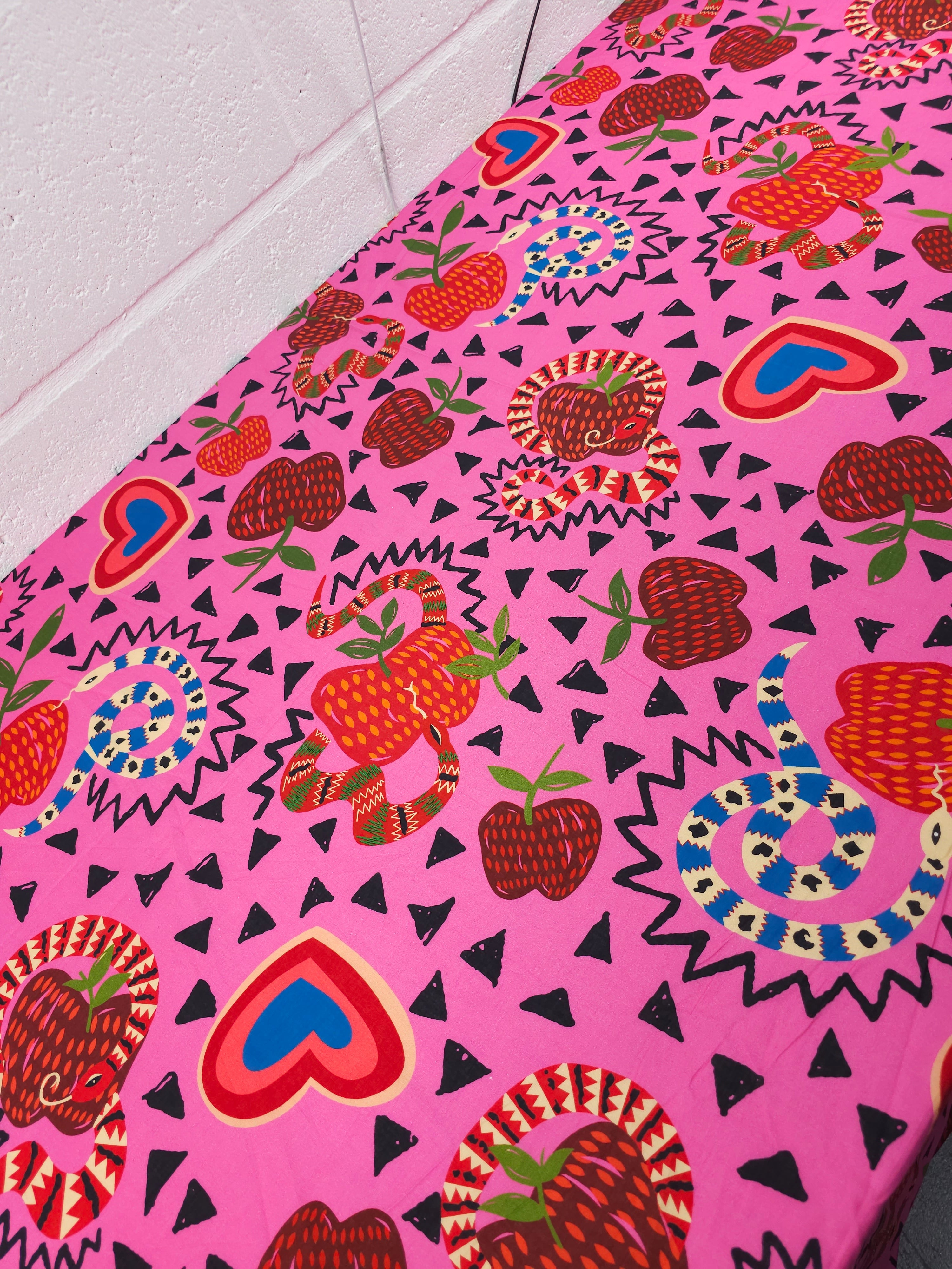 Fuchsia Pink Snake Fruit Viscose - Farm Rio