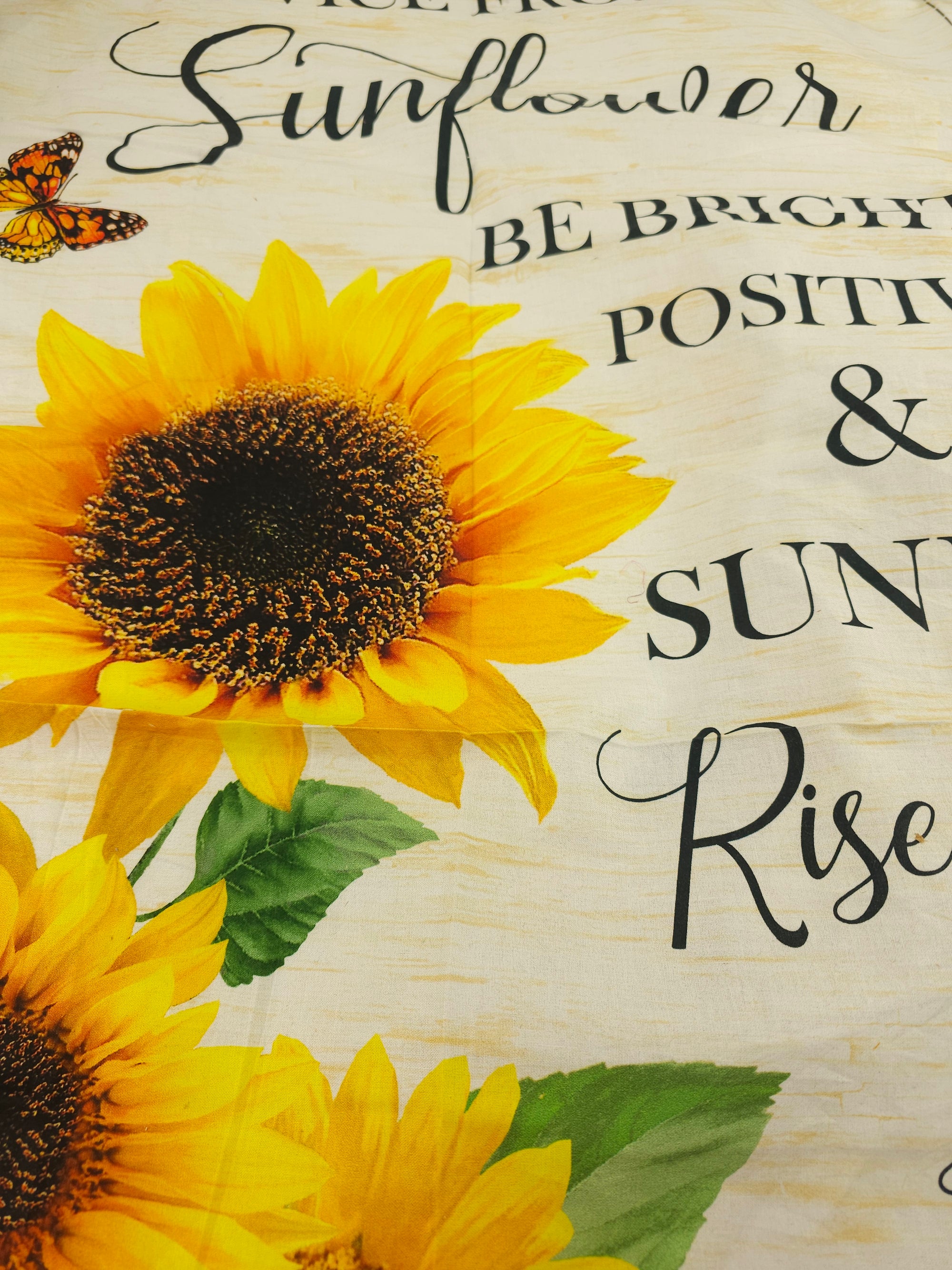 Sunflower quote Cotton panel (×2) - 1m piece