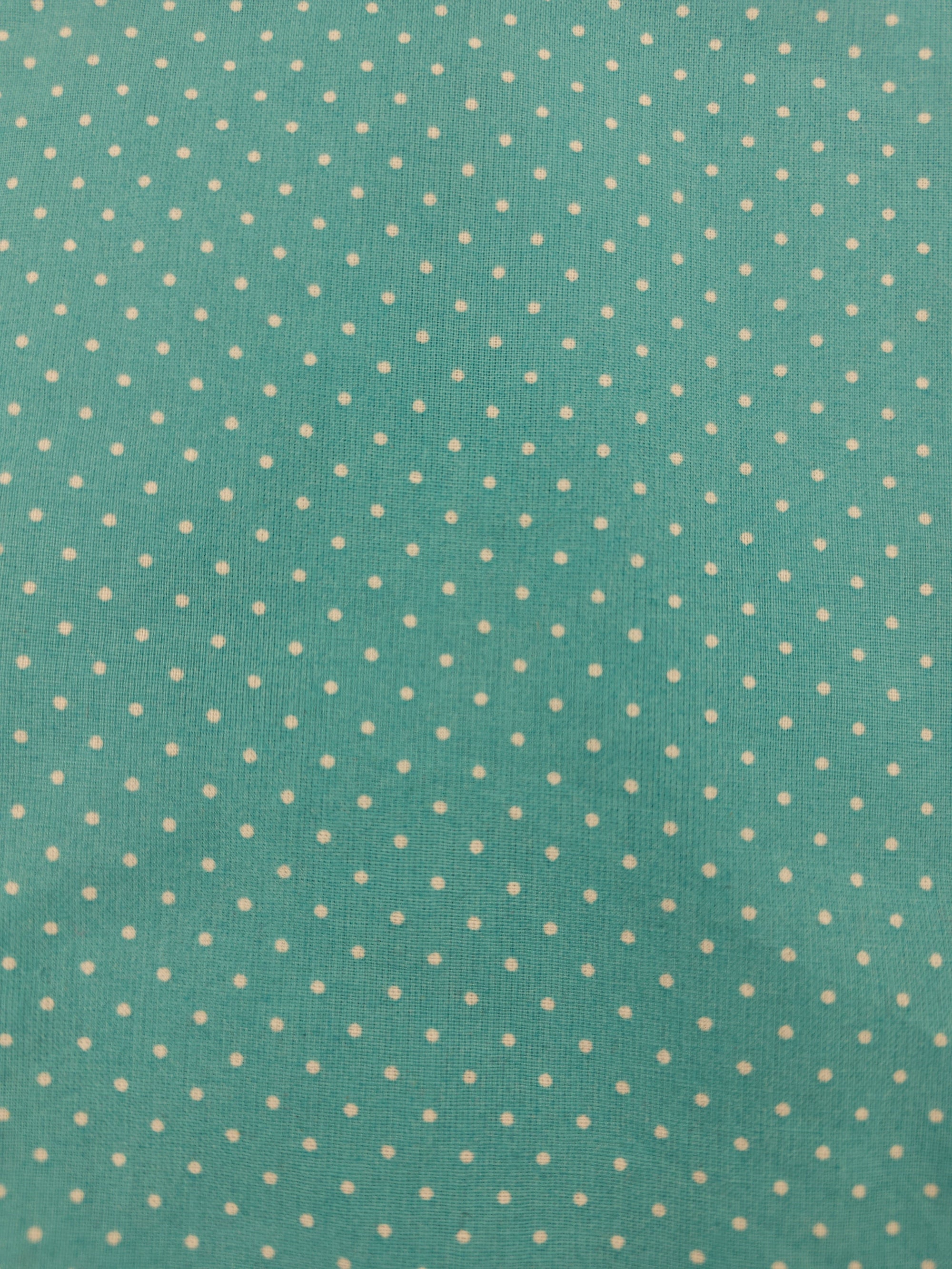 Cyan polka dot Cotton- 2.8m piece