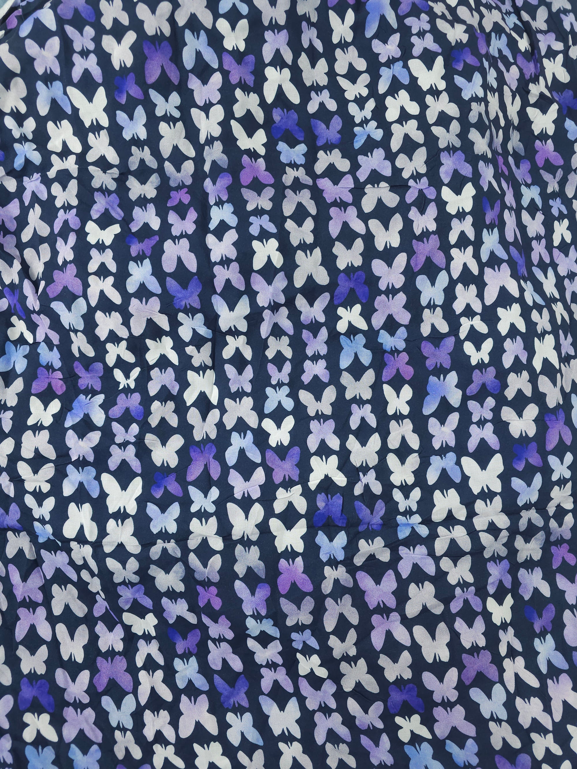 Purple butterfly Viscose- 4m piece