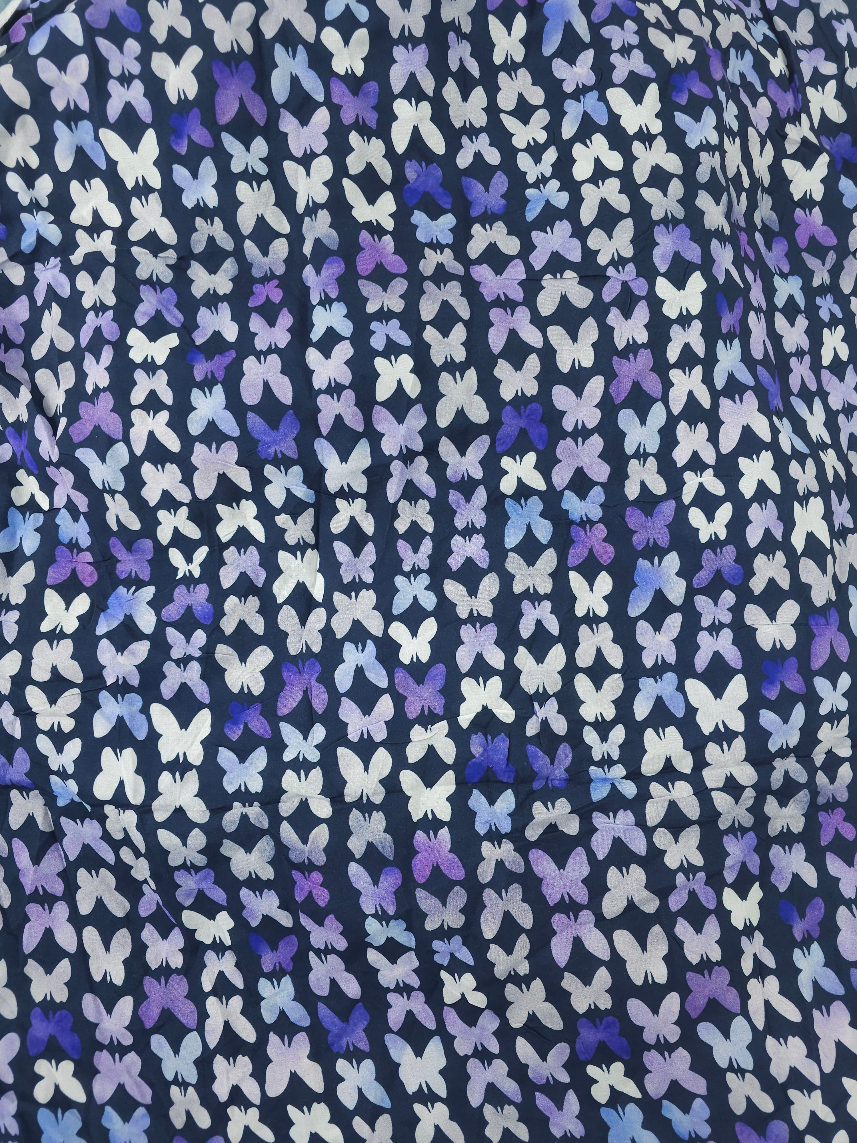 Purple butterfly Viscose- 4m piece