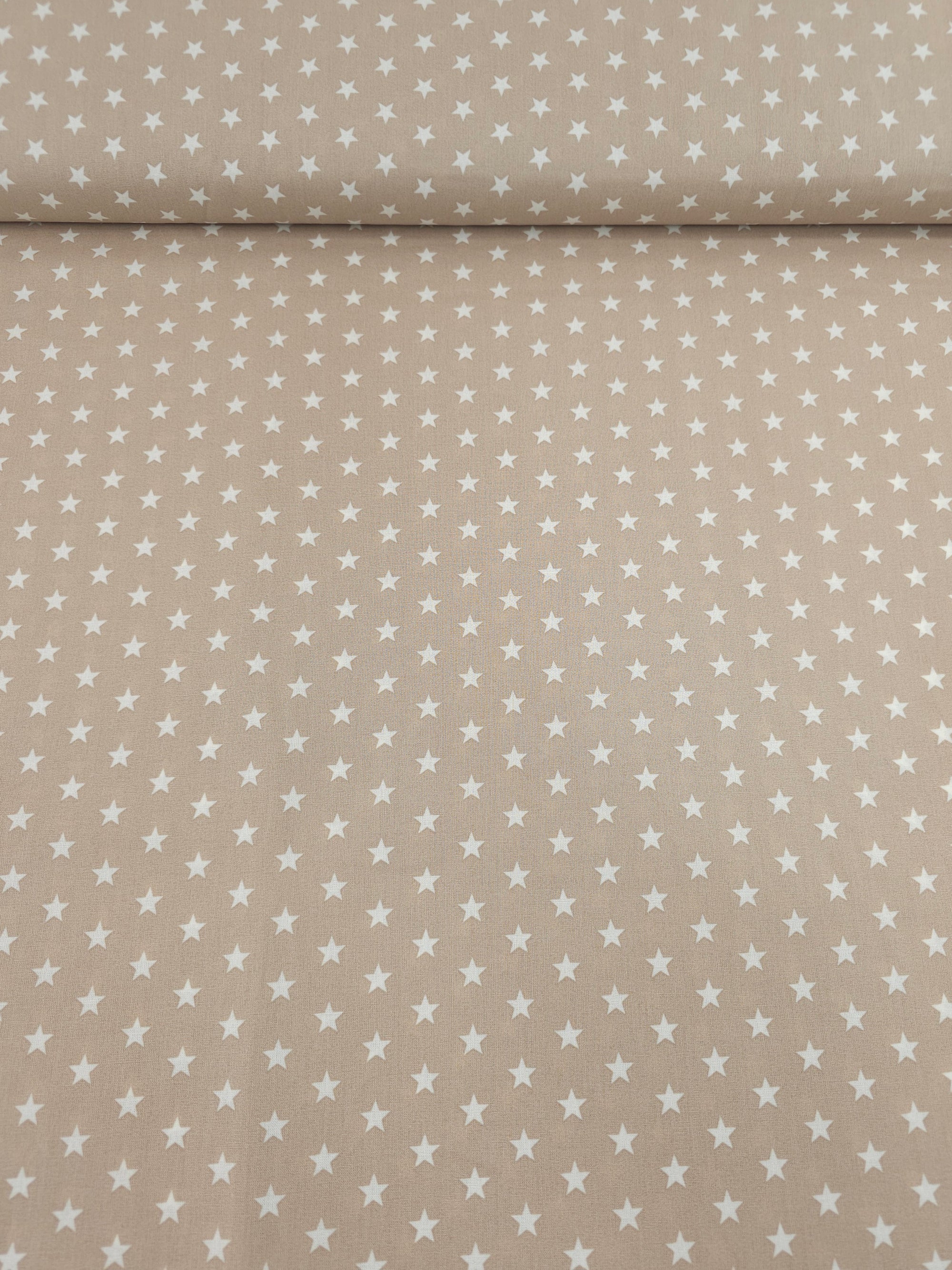 Beige Petit Stars 100% Cotton 60"