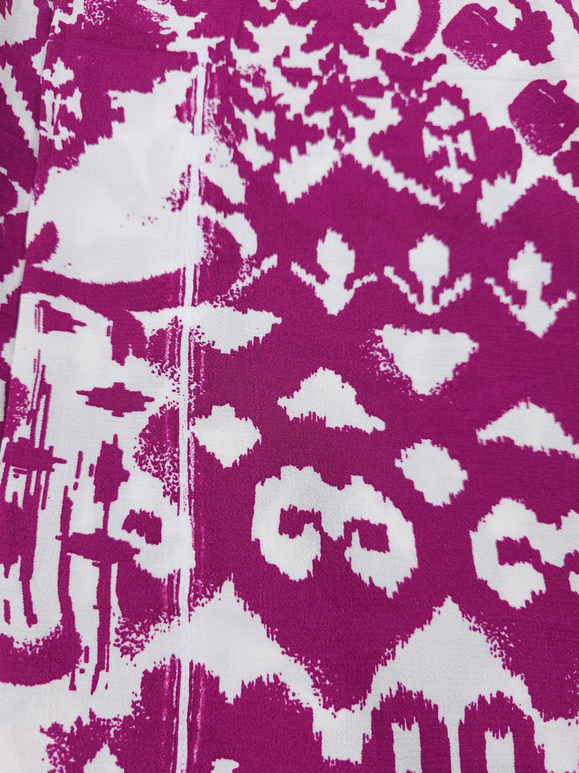 Magenta irregular Damask Viscose Crepe (Defect) - 1.7m Piece