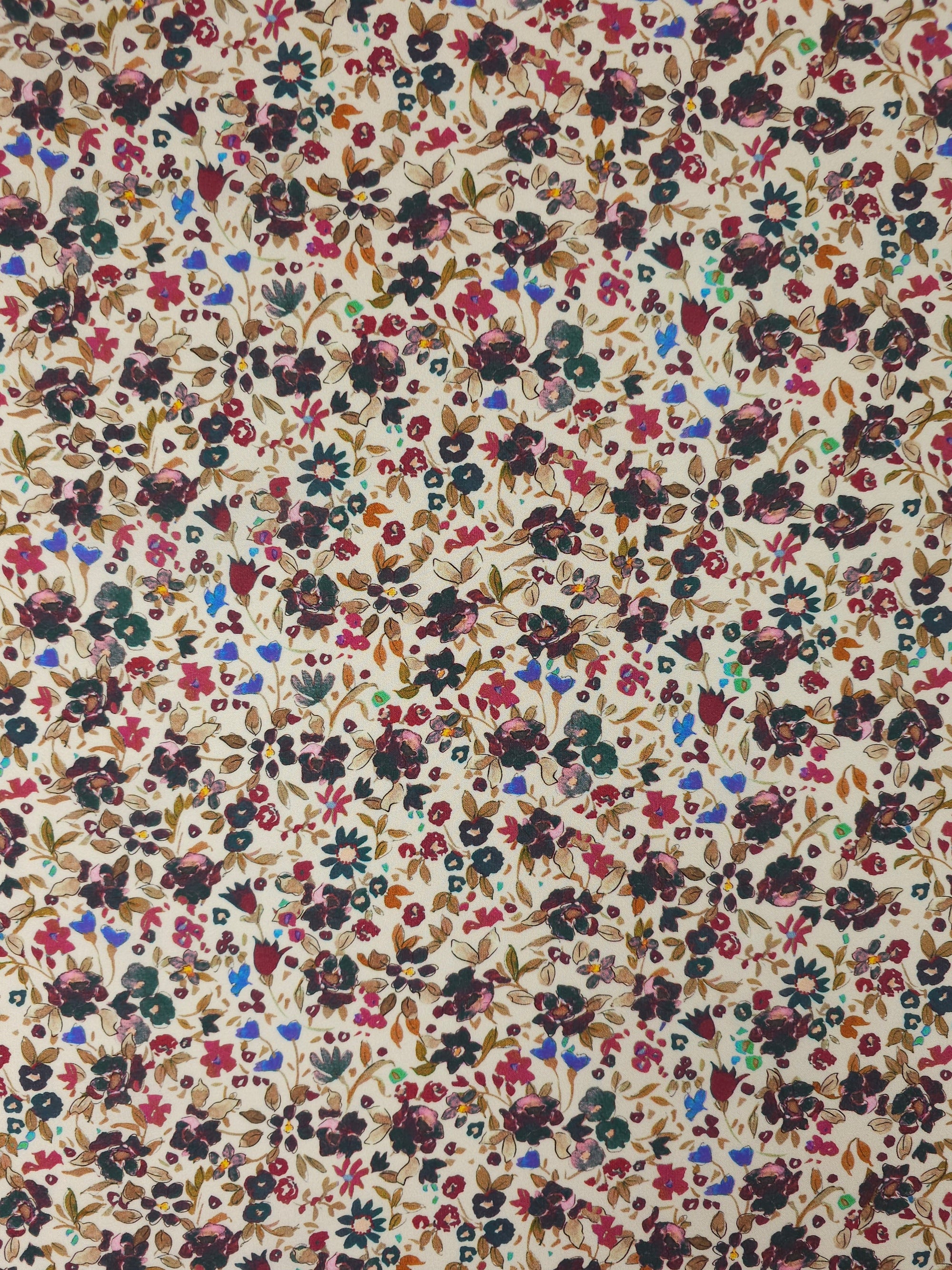 Vintage Ditsy Floral Viscose Challis