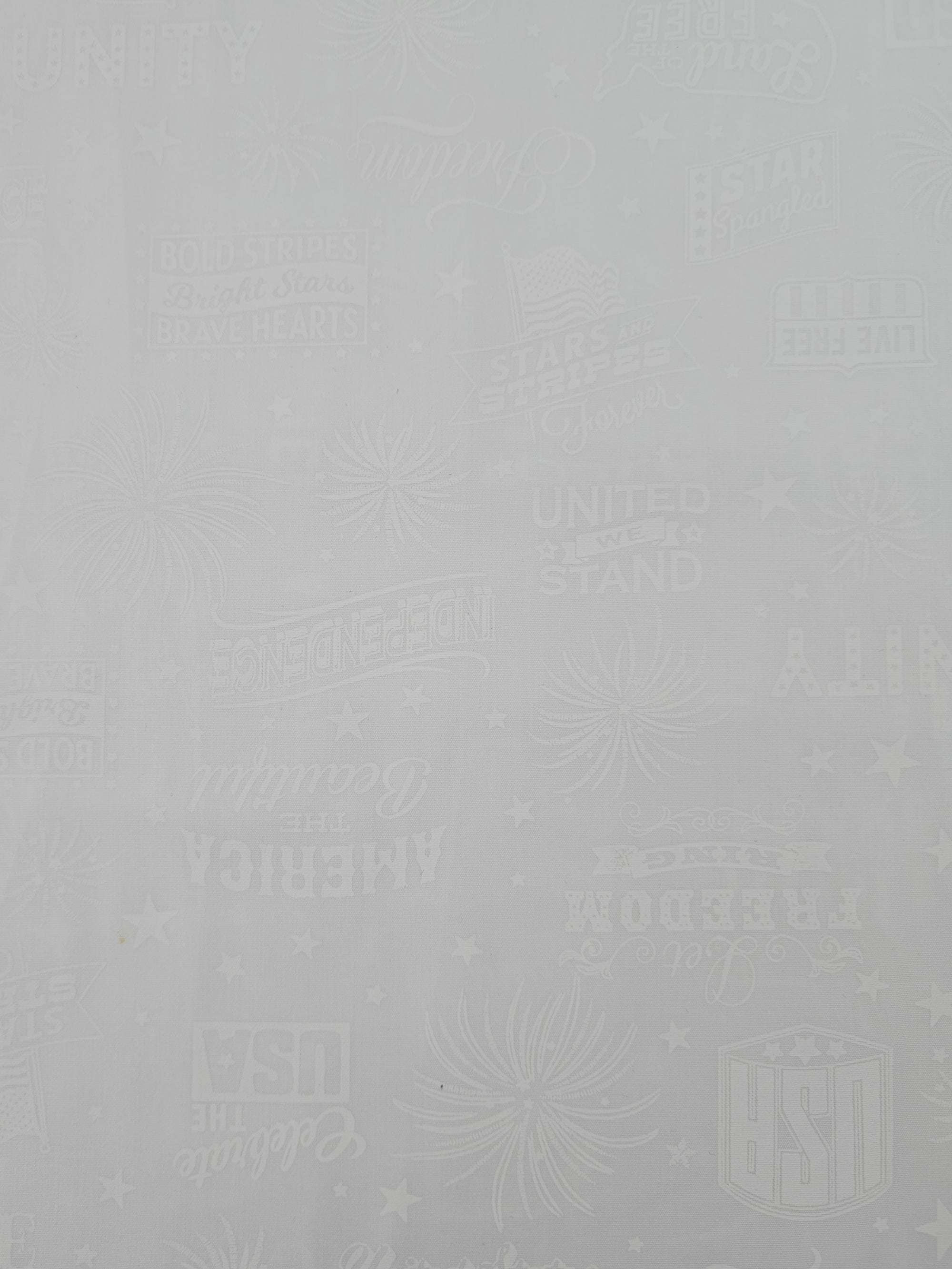 USA White On White Tonal 100% Cotton - Benartex