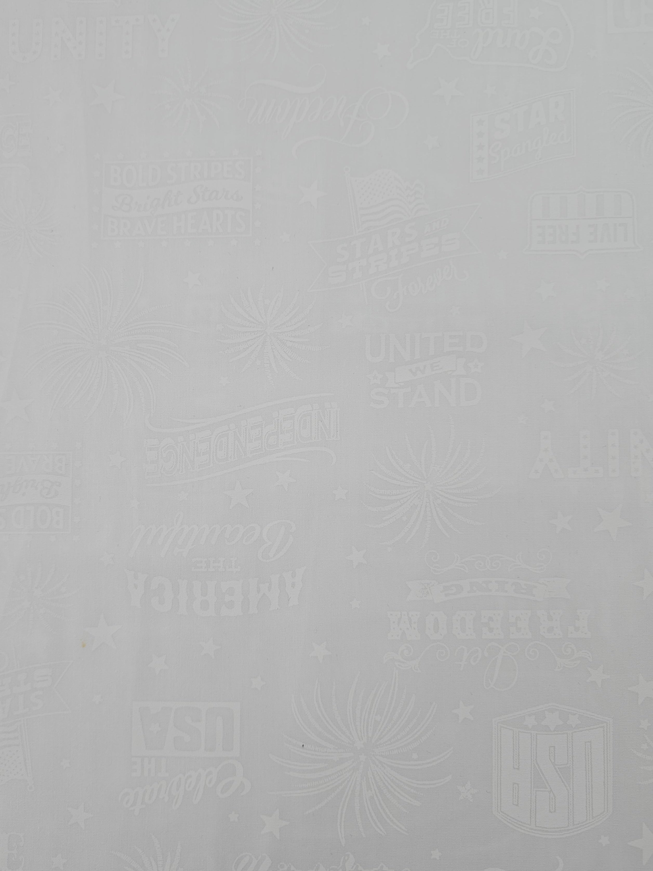 USA White On White Tonal 100% Cotton - Benartex