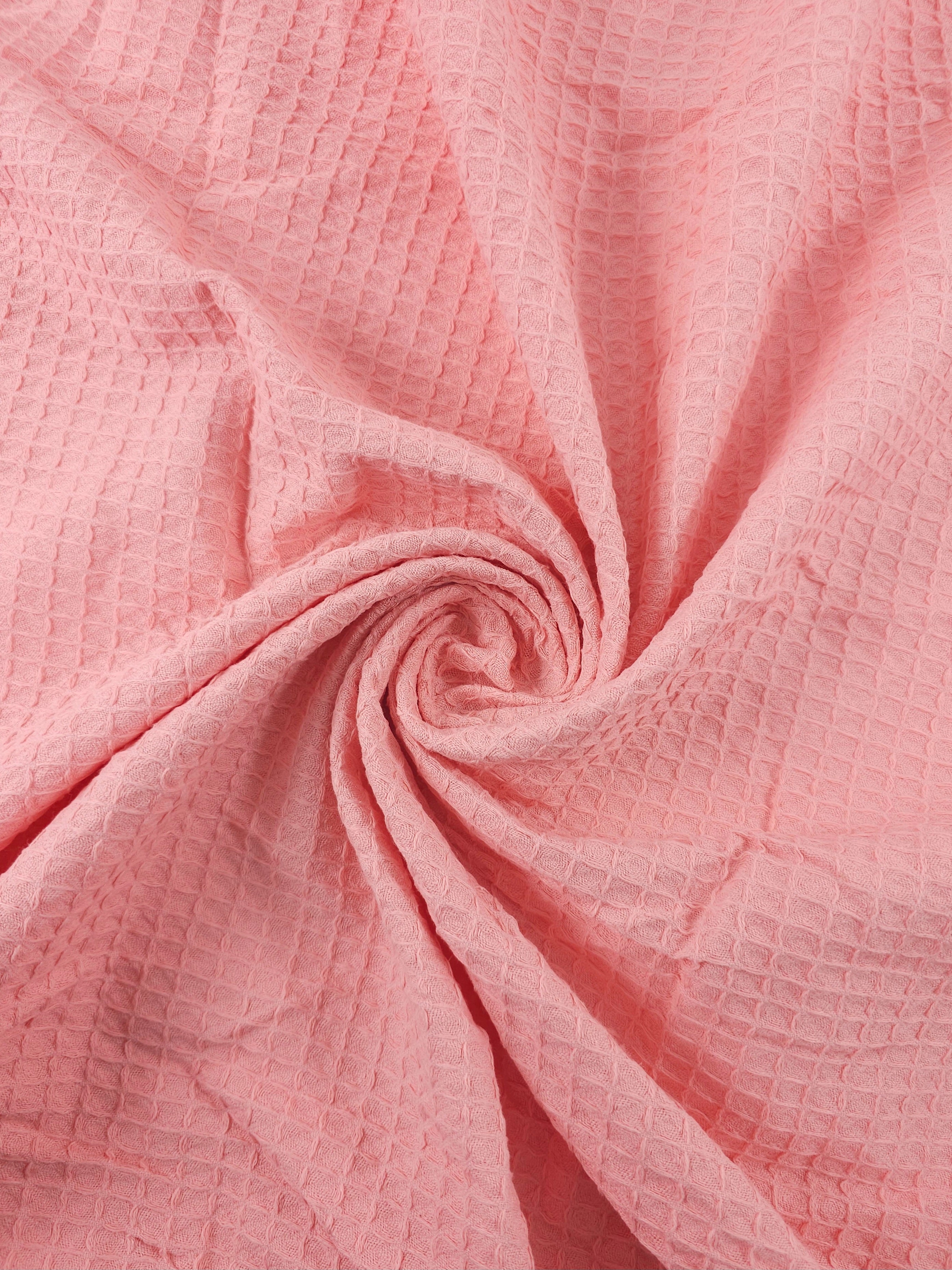 Candy Pink Waffle Cotton *EXTRA WIDE*