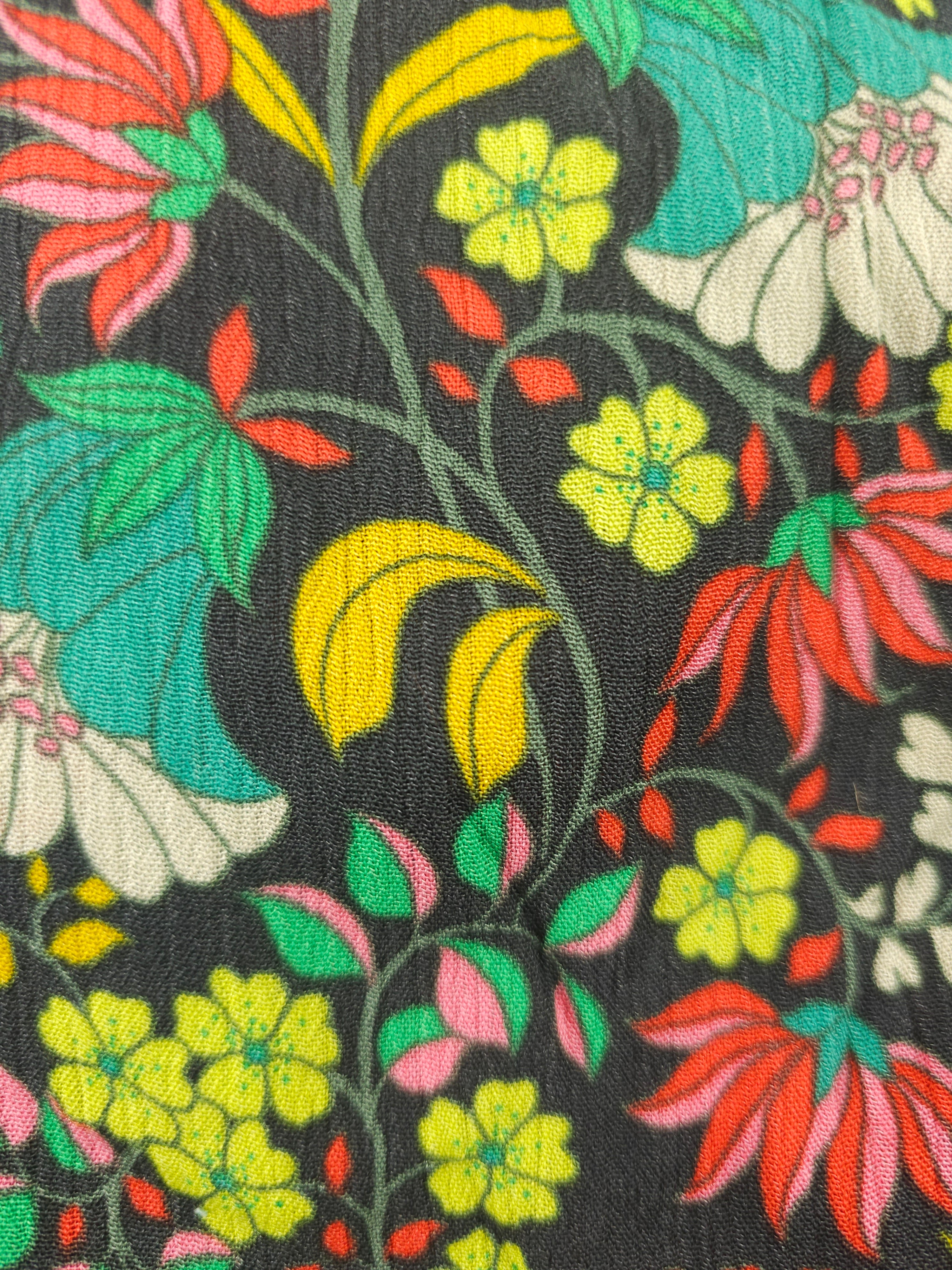 Brown floral fabric- 1m