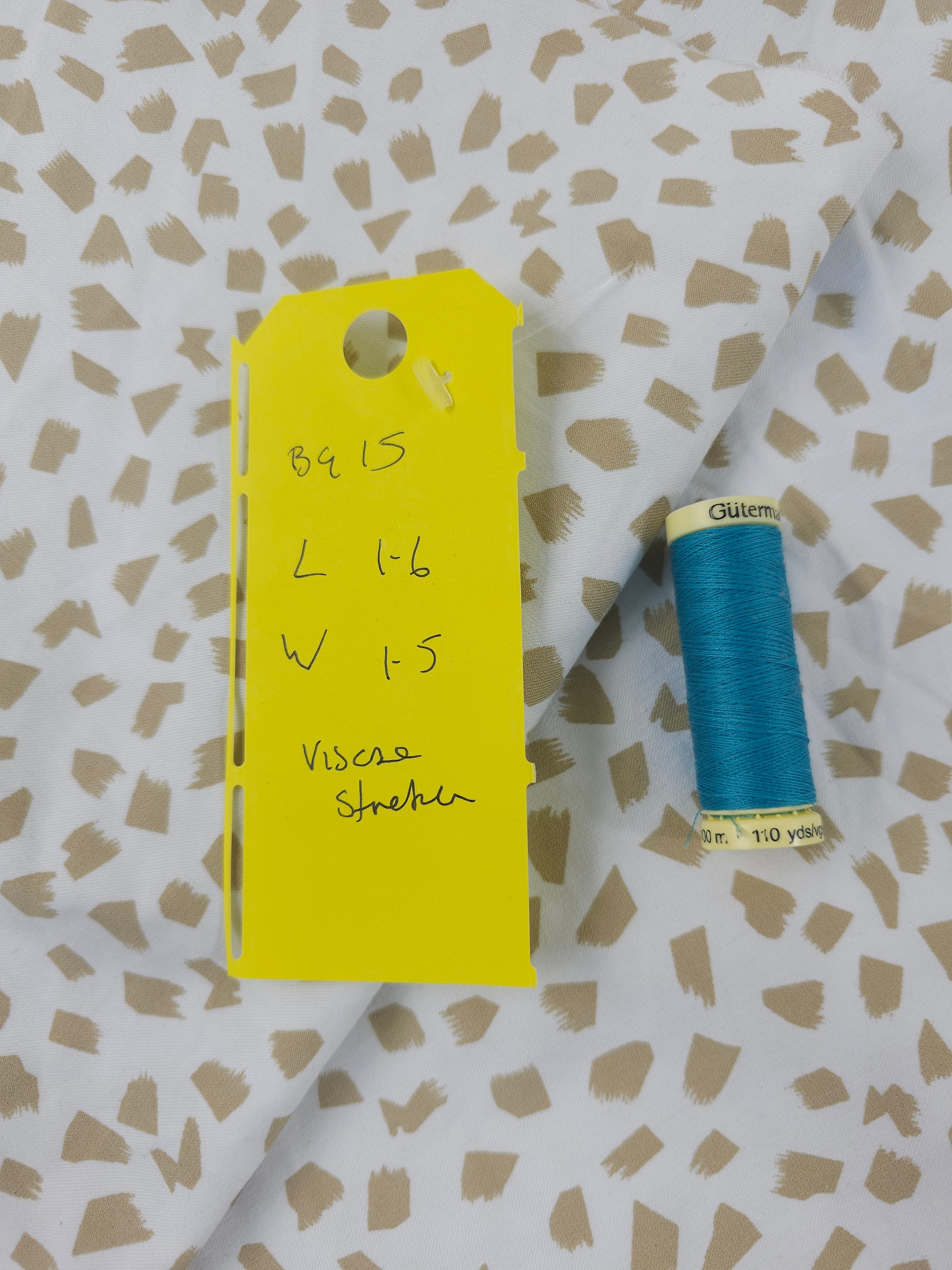 Beige shapes Viscose stretch- 1.6m piece